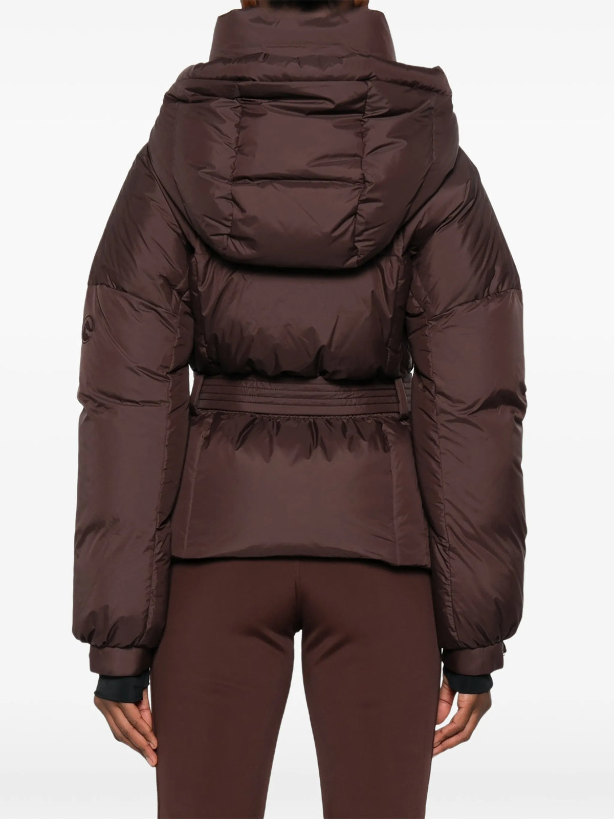 belted puffer ski jacket