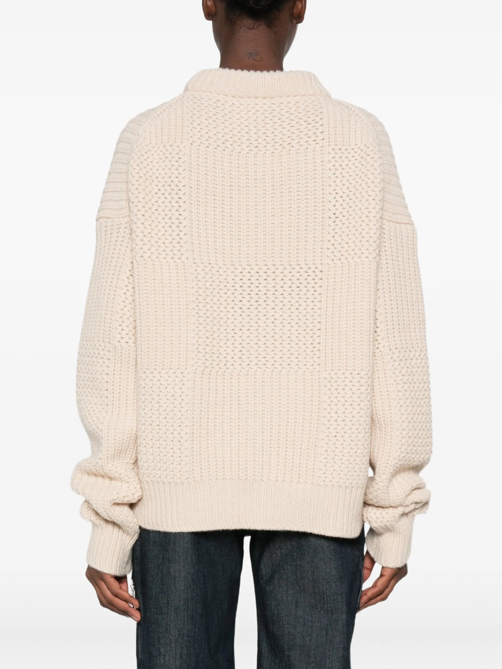 patchwork-knit sweater