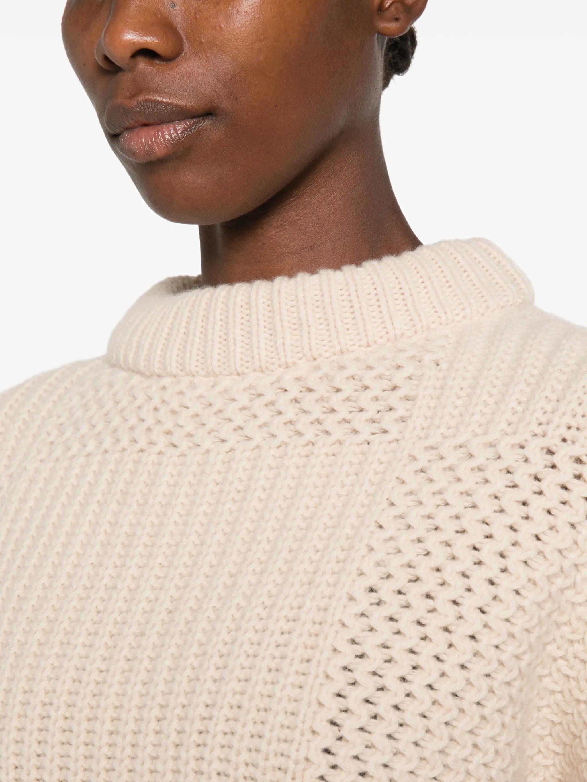 patchwork-knit sweater