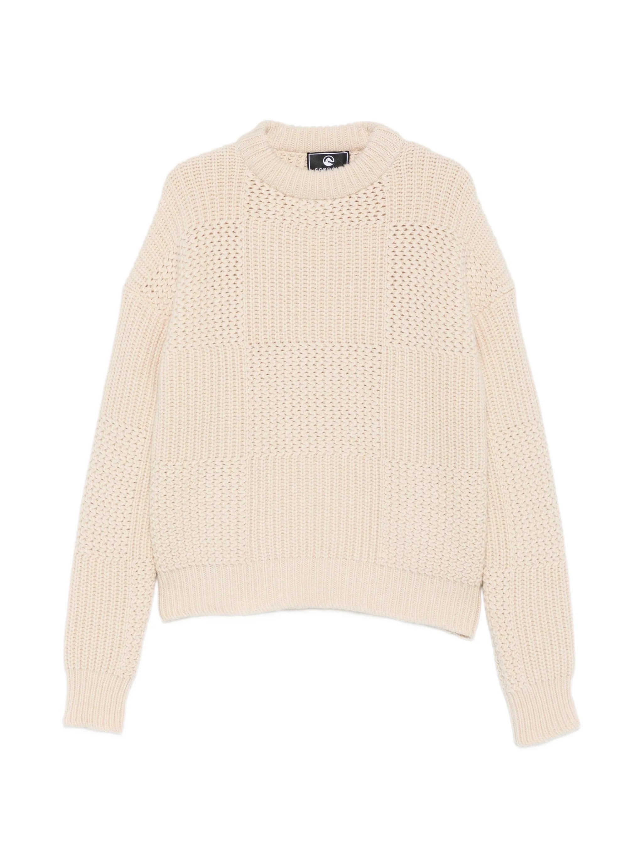 patchwork-knit sweater