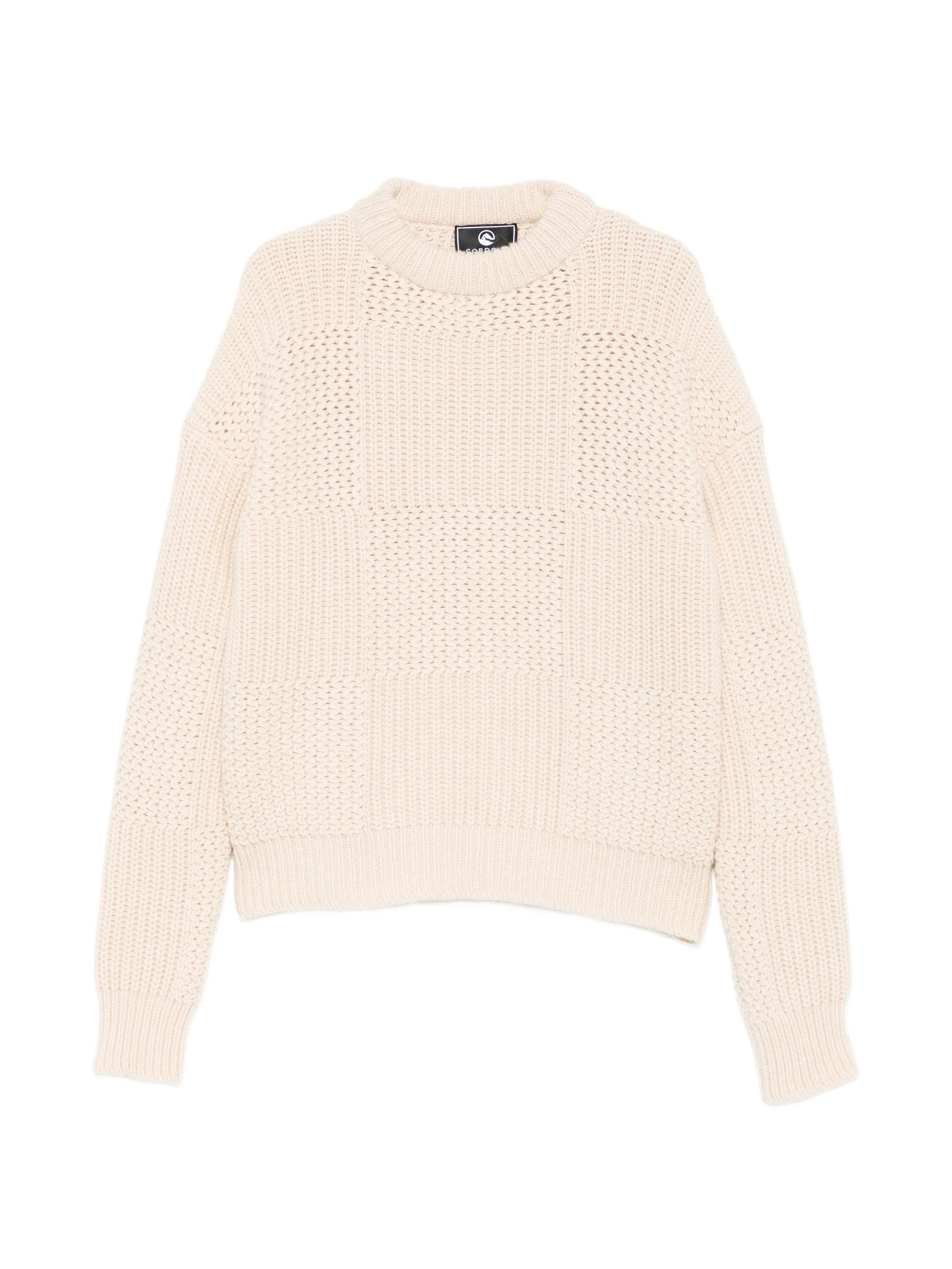 patchwork-knit sweater