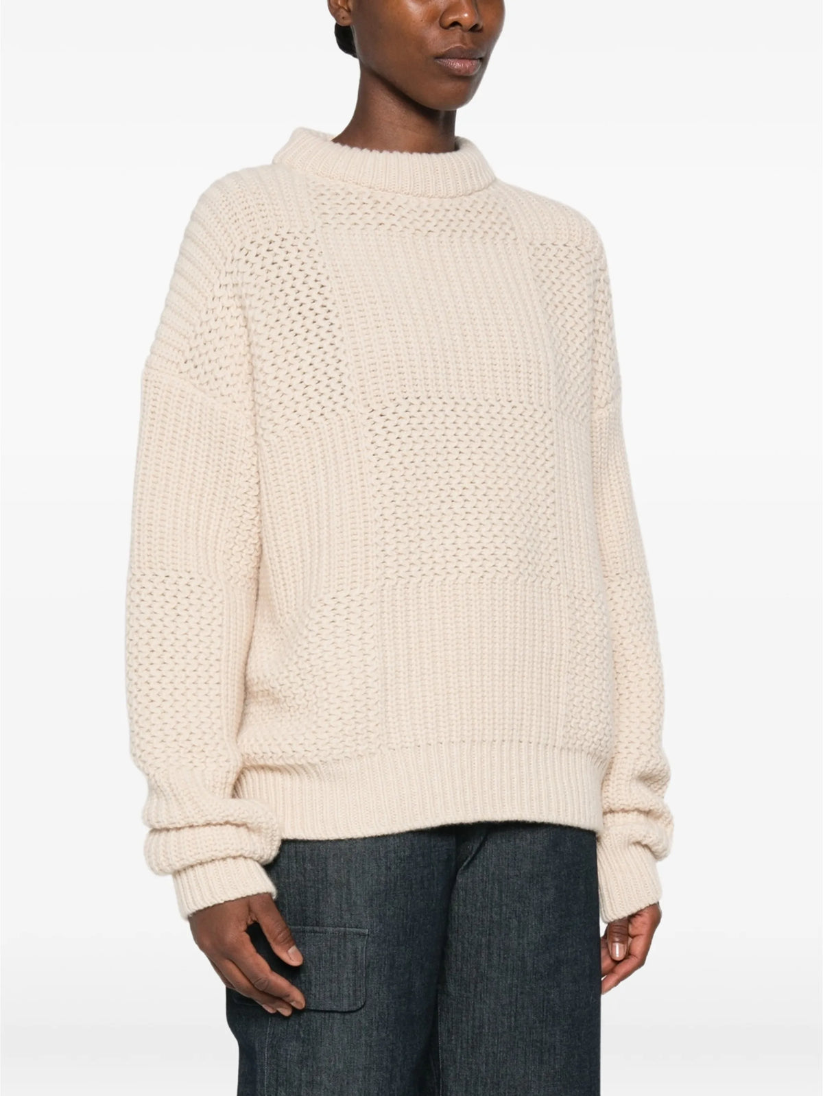 patchwork-knit sweater