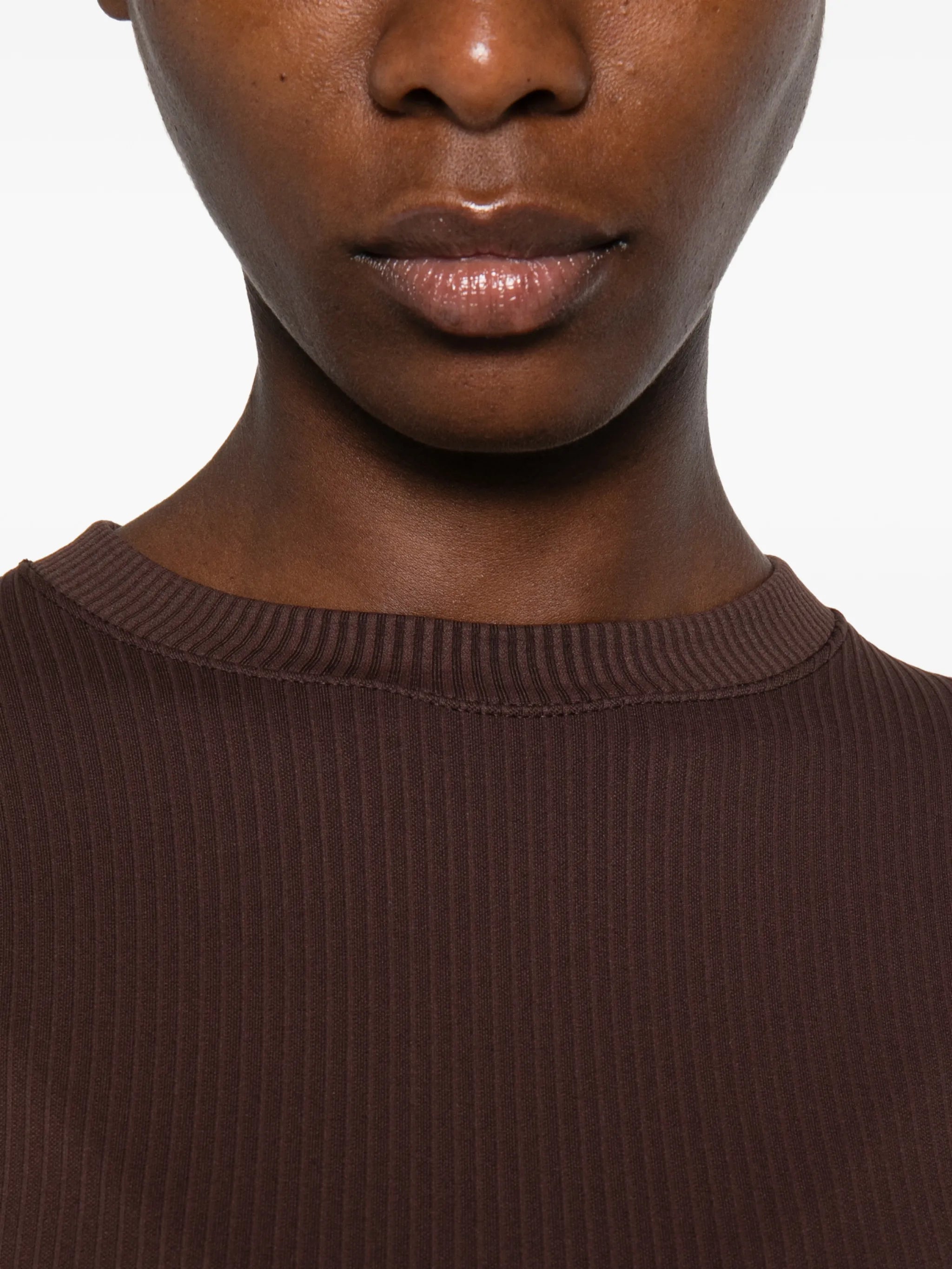 ribbed-knit base layer top