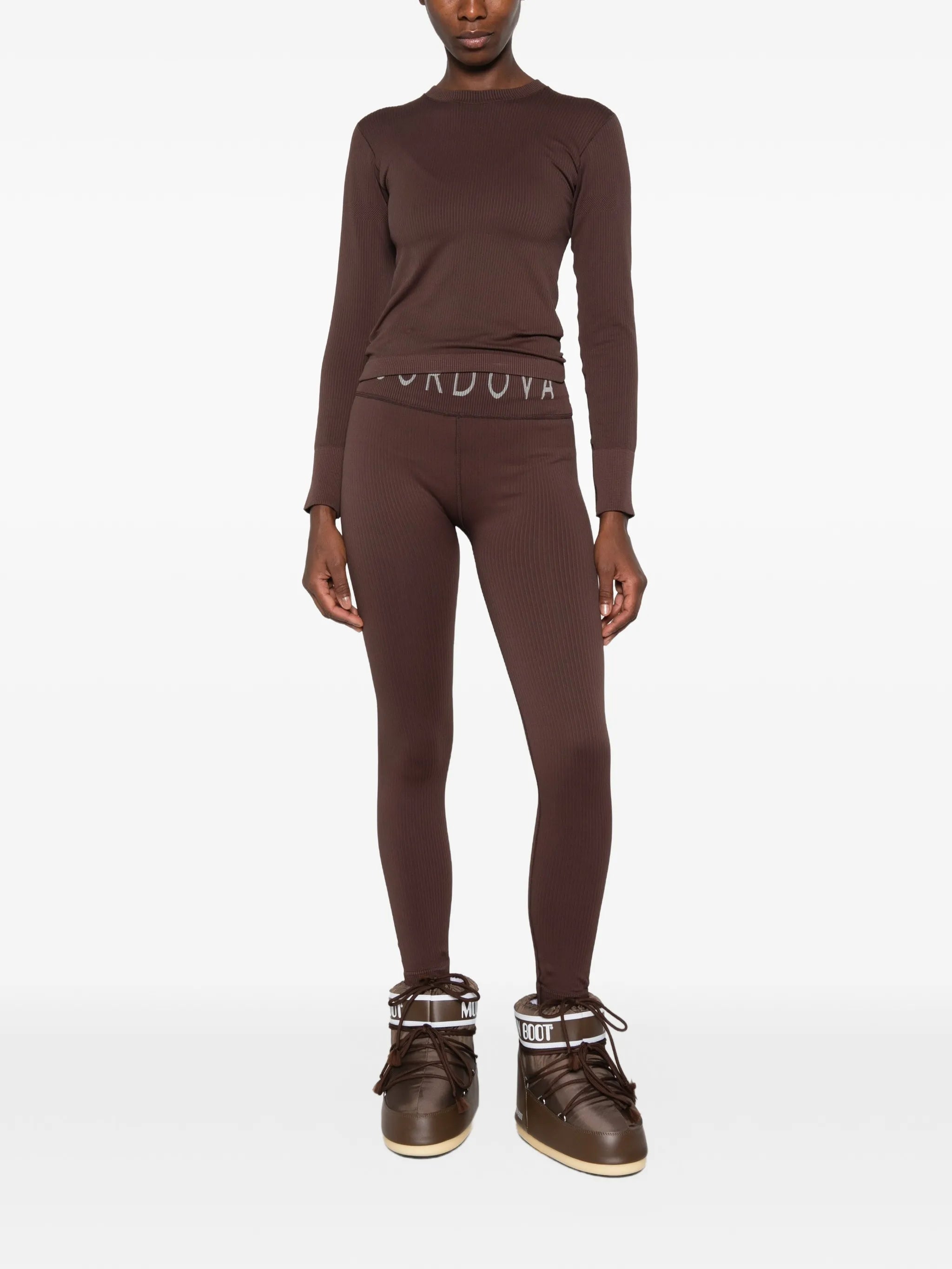 ribbed-knit base layer top