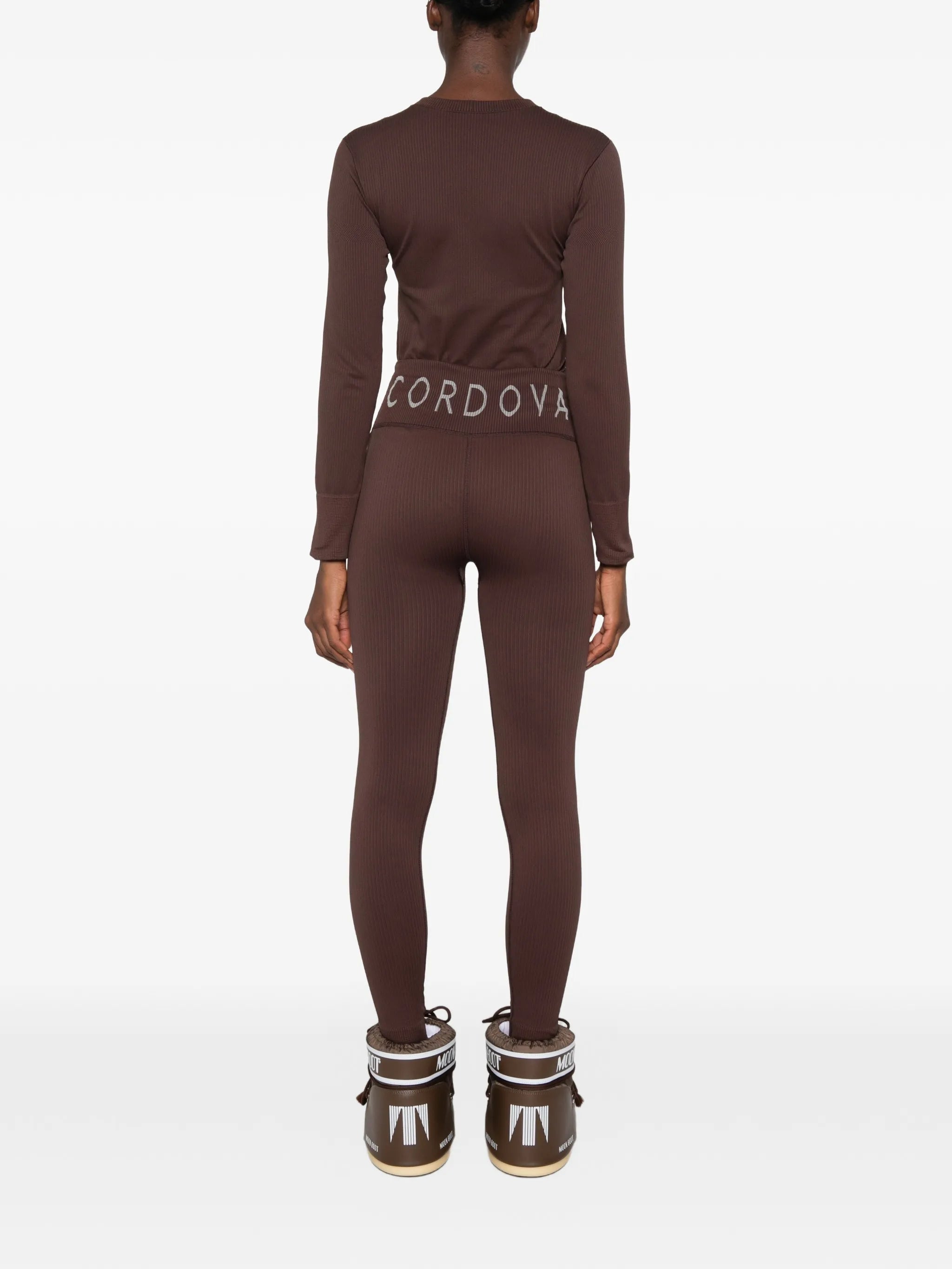 Cordova logo-waistband ribbed leggings
