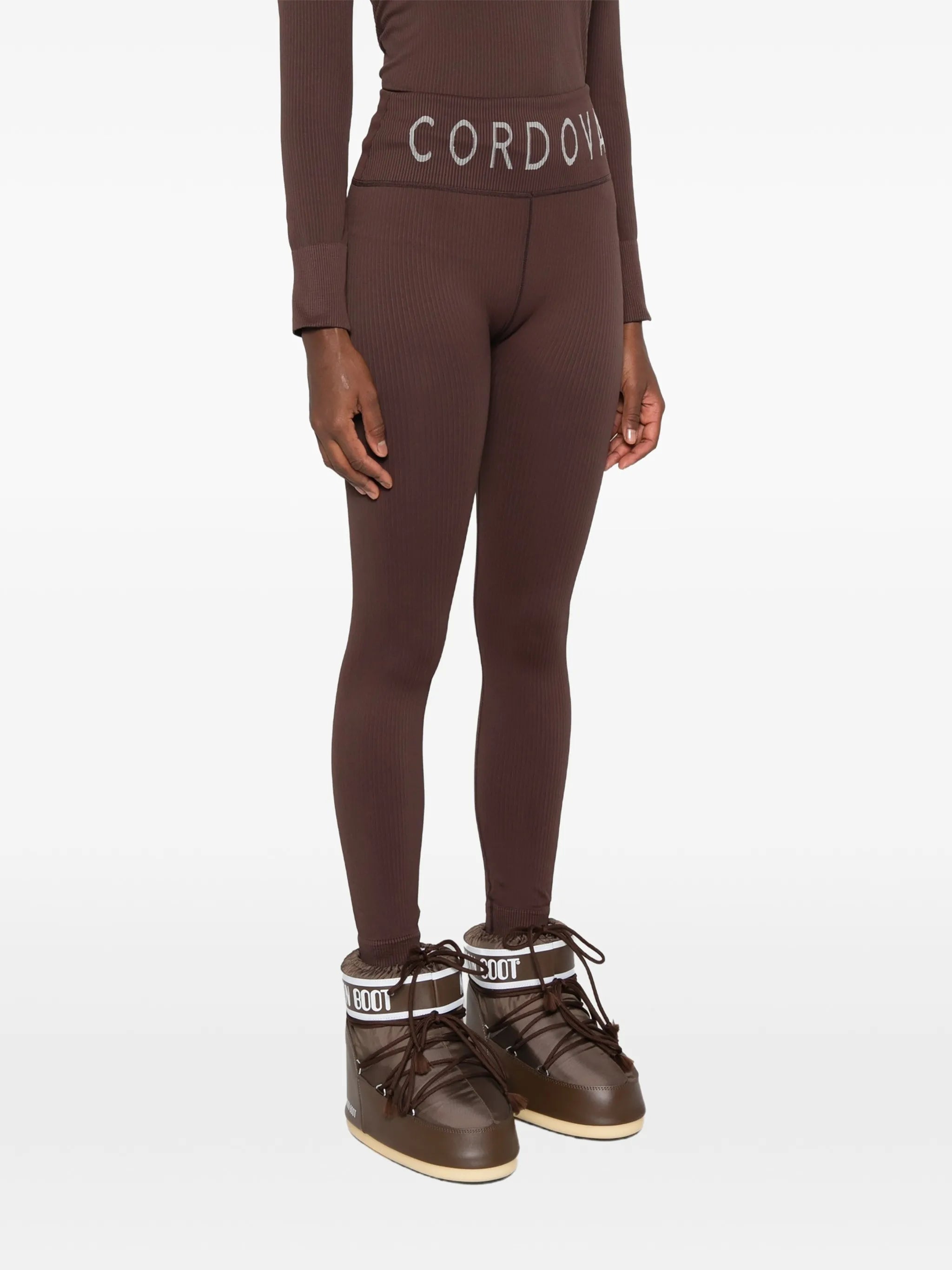 Cordova logo-waistband ribbed leggings