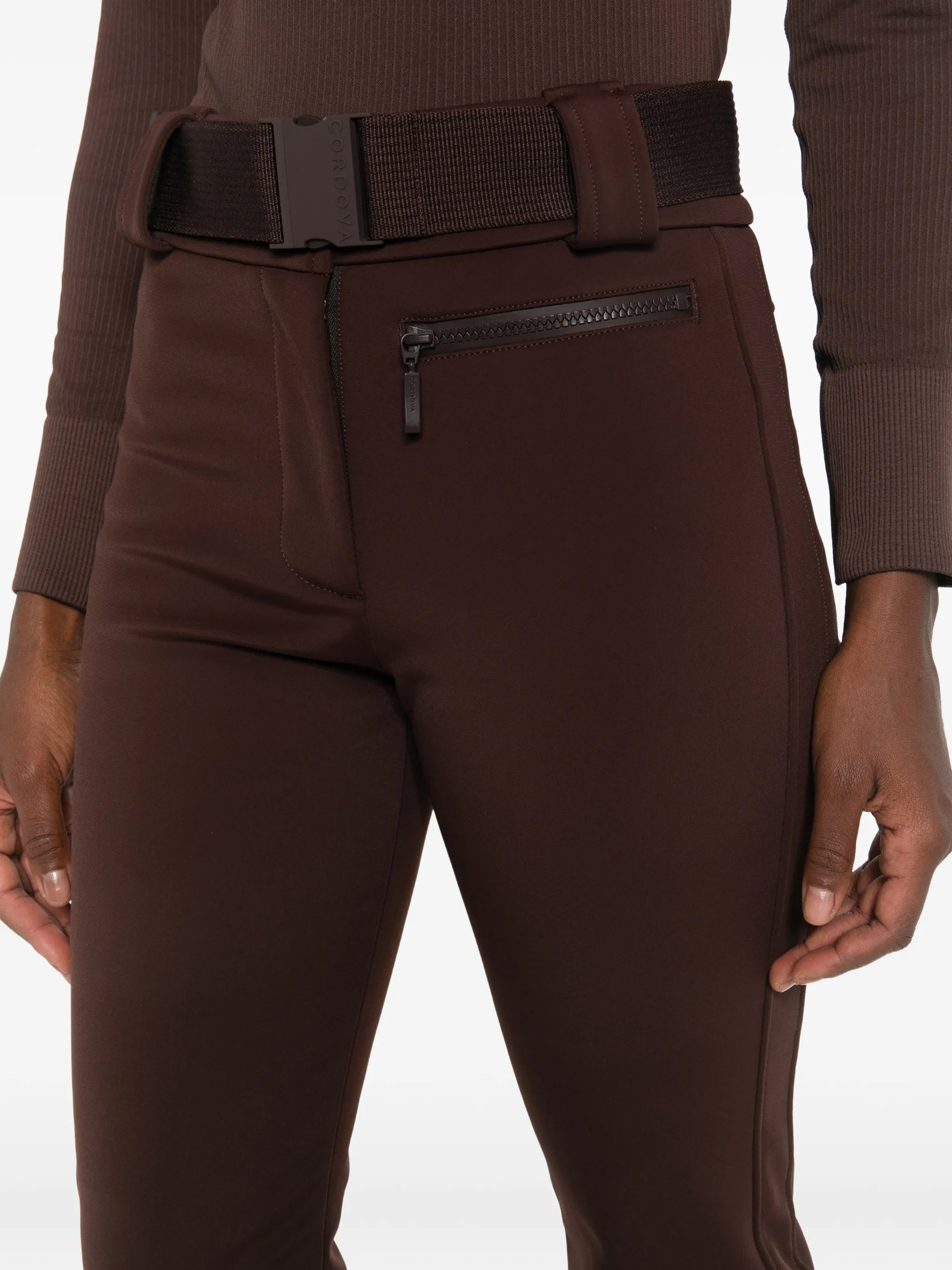 belted ski pants