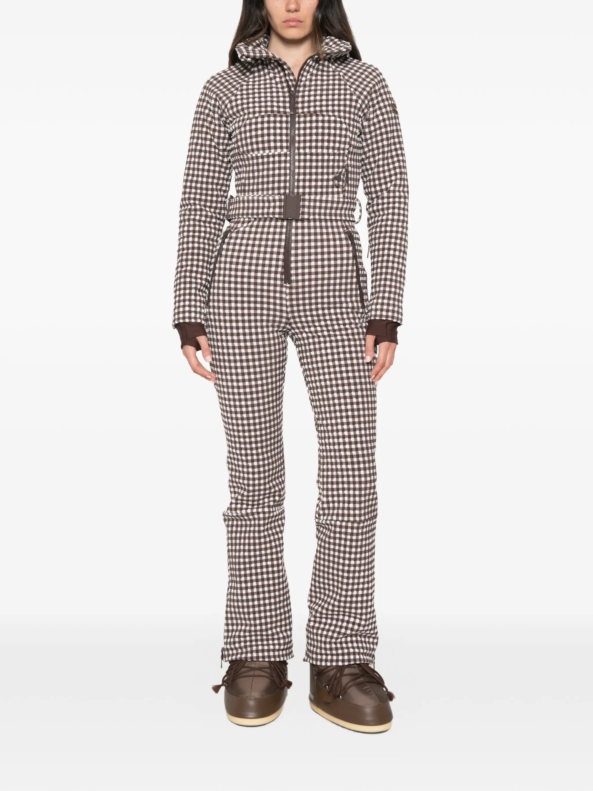 Chatel gingham-print ski suit