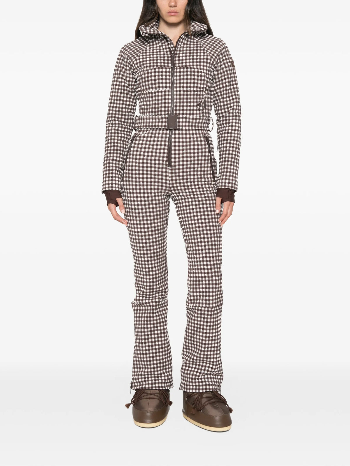 Chatel gingham-print ski suit