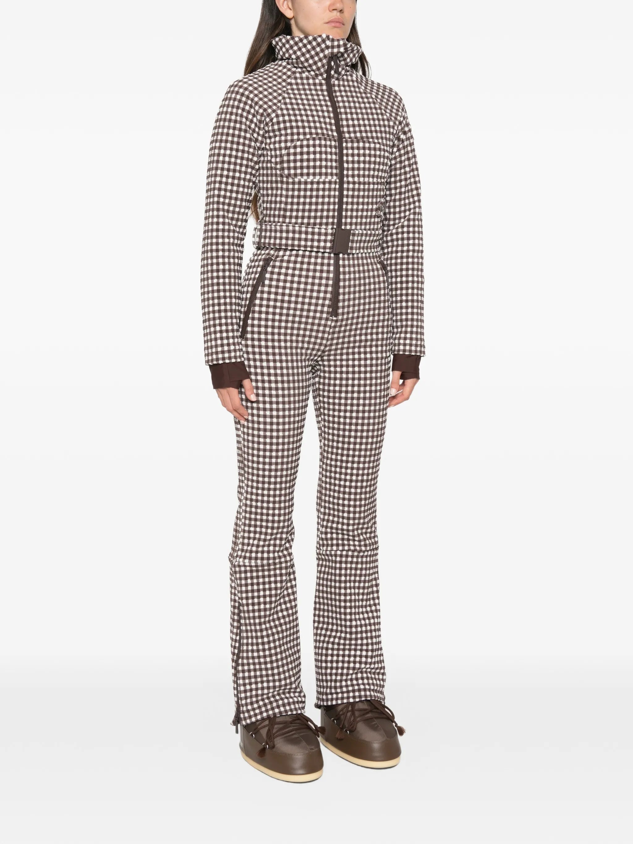 Chatel gingham-print ski suit