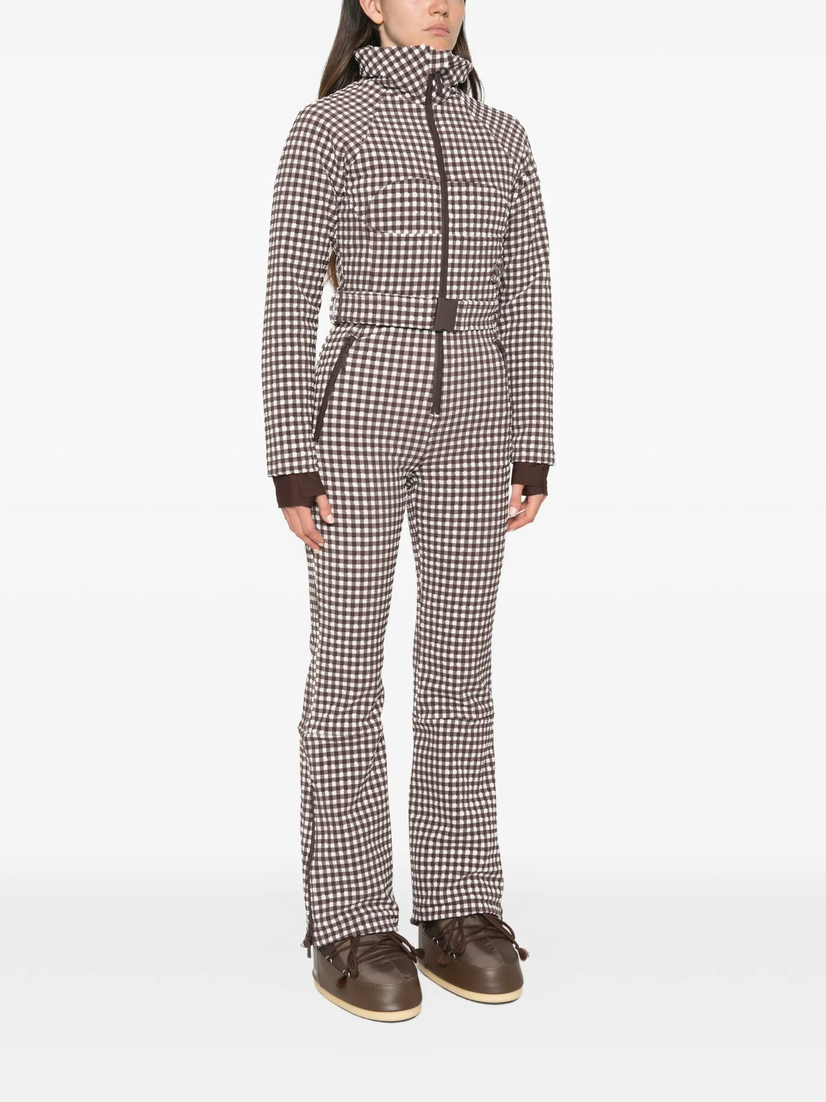 Chatel gingham-print ski suit