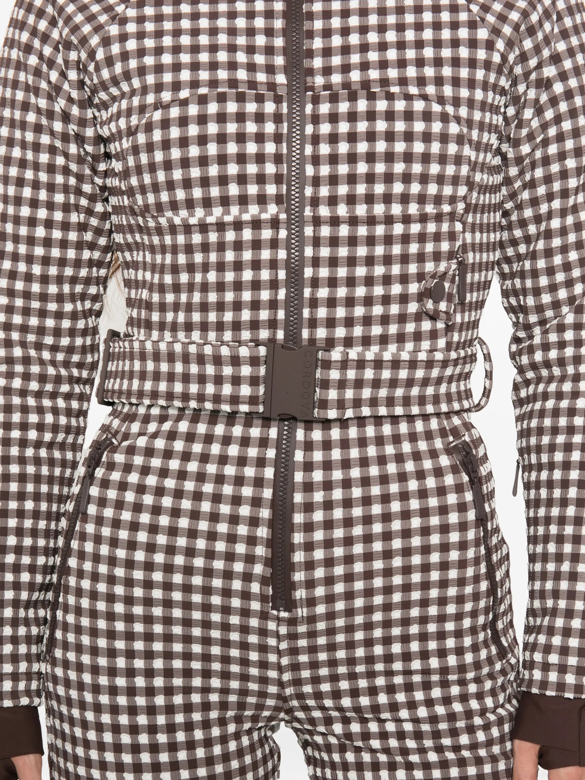 Chatel gingham-print ski suit