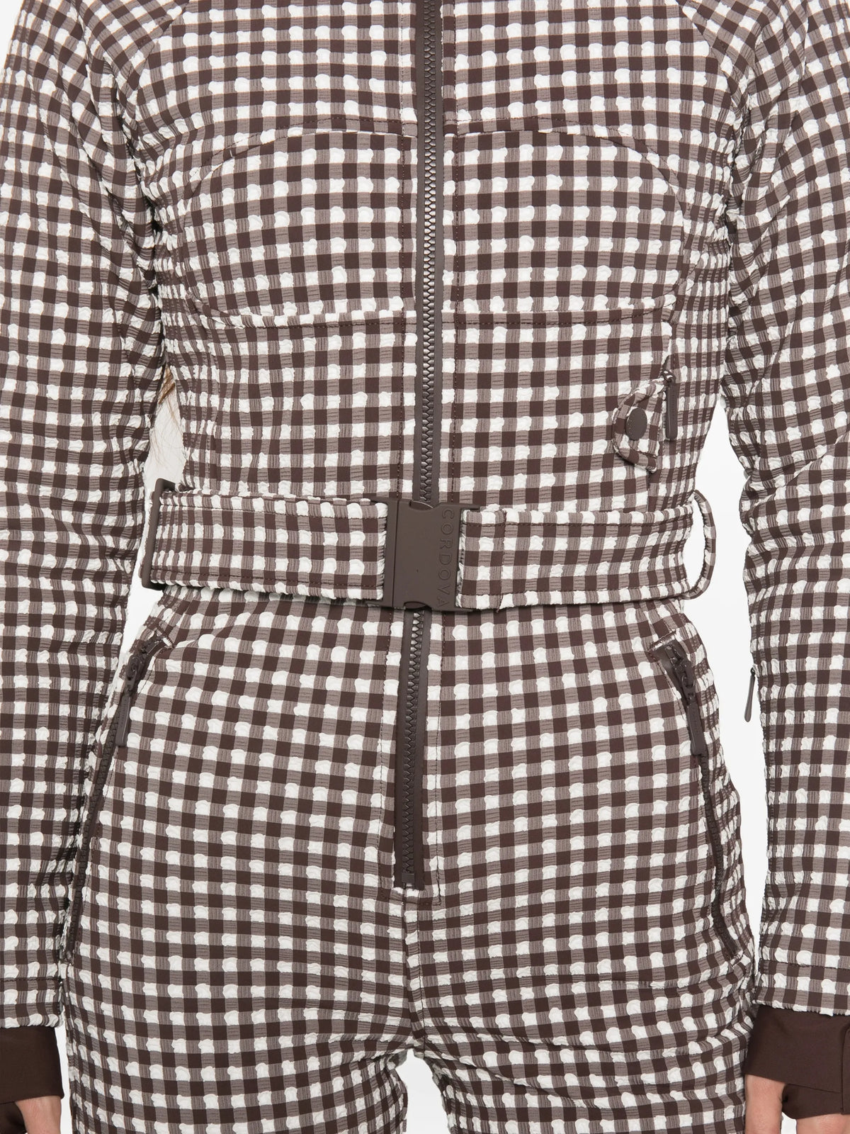 Chatel gingham-print ski suit