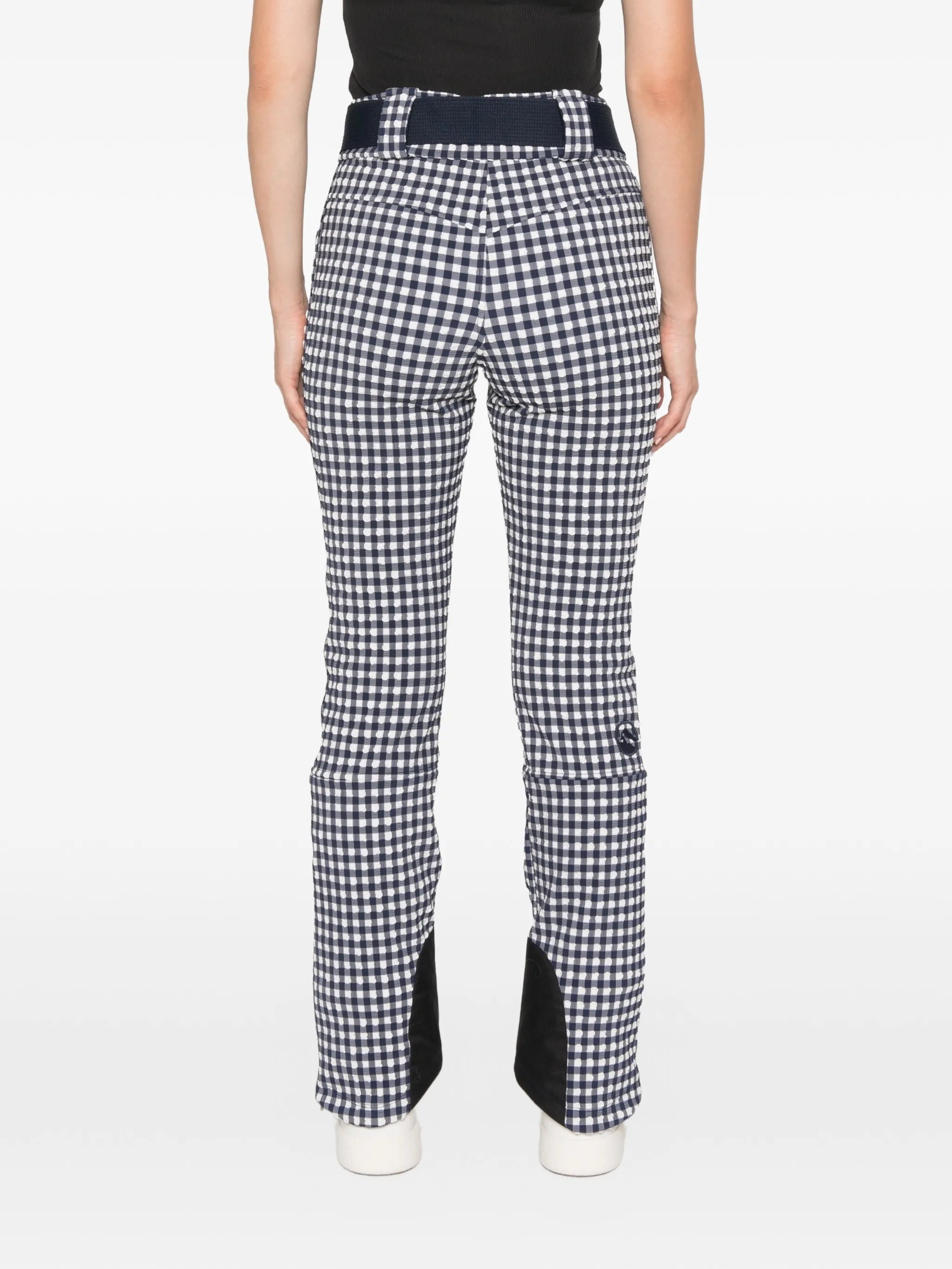 gingham-print ski pants