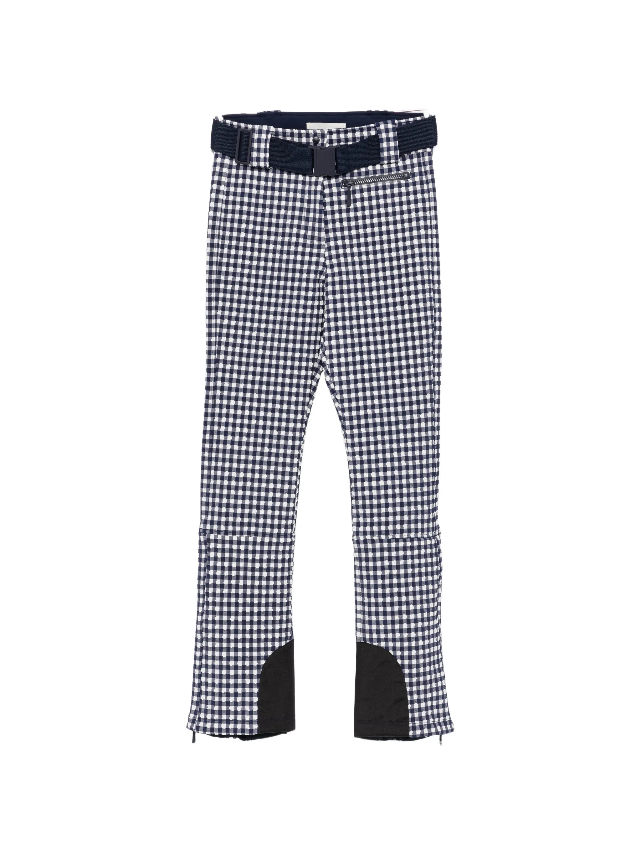 gingham-print ski pants