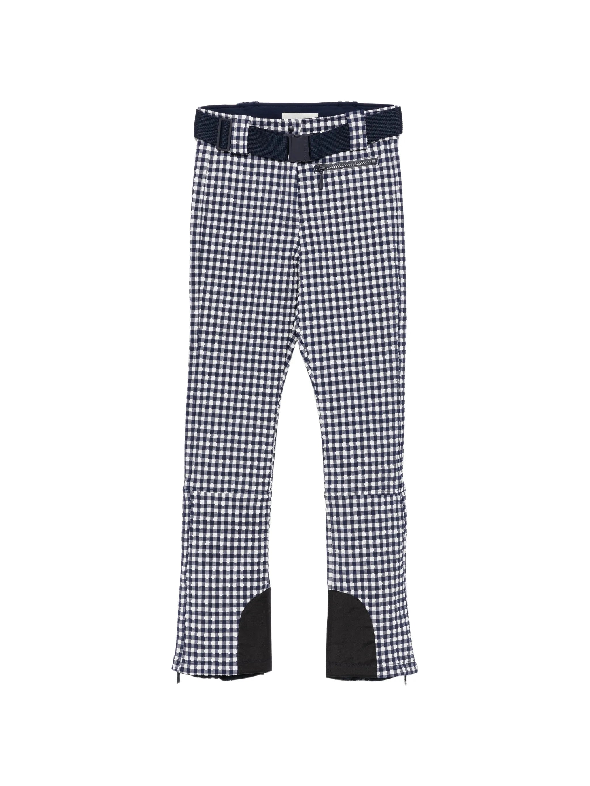 gingham-print ski pants
