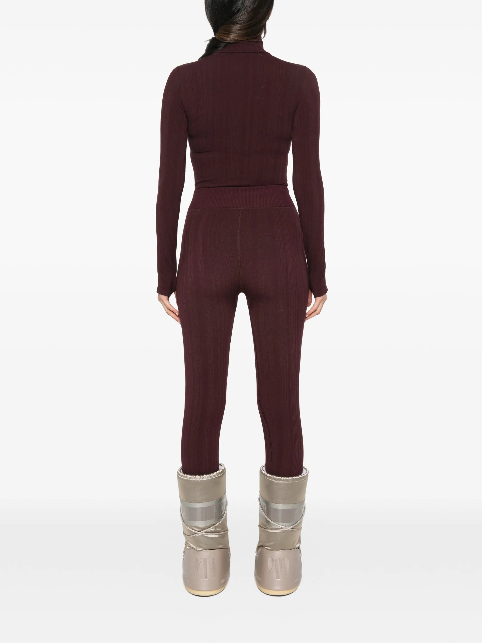 ribbed-knit leggings