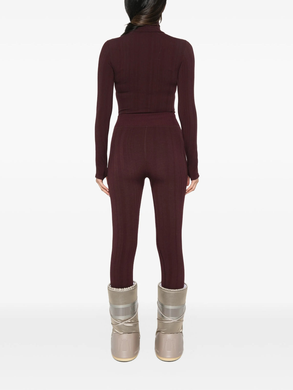 ribbed-knit leggings
