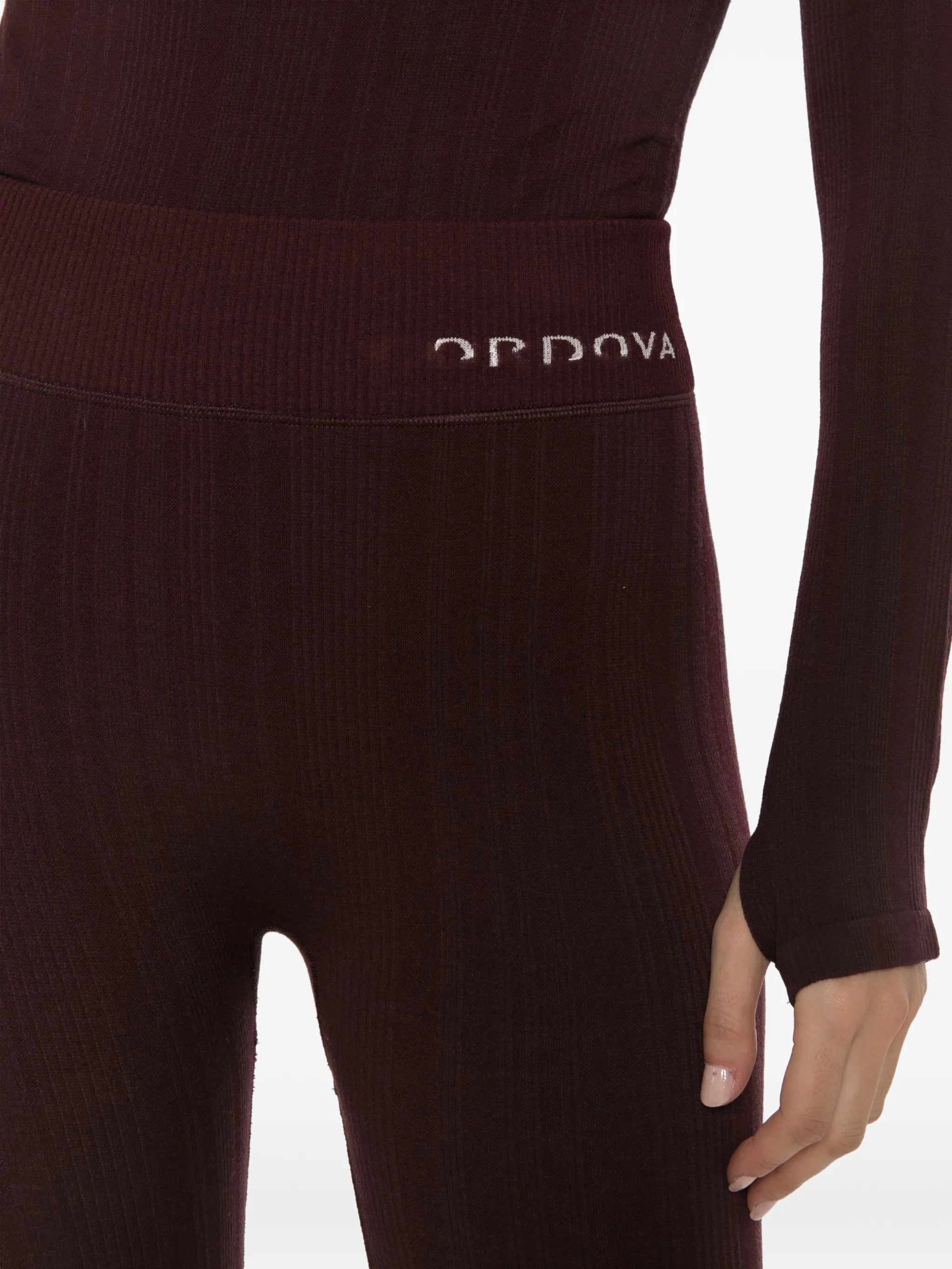 ribbed-knit leggings