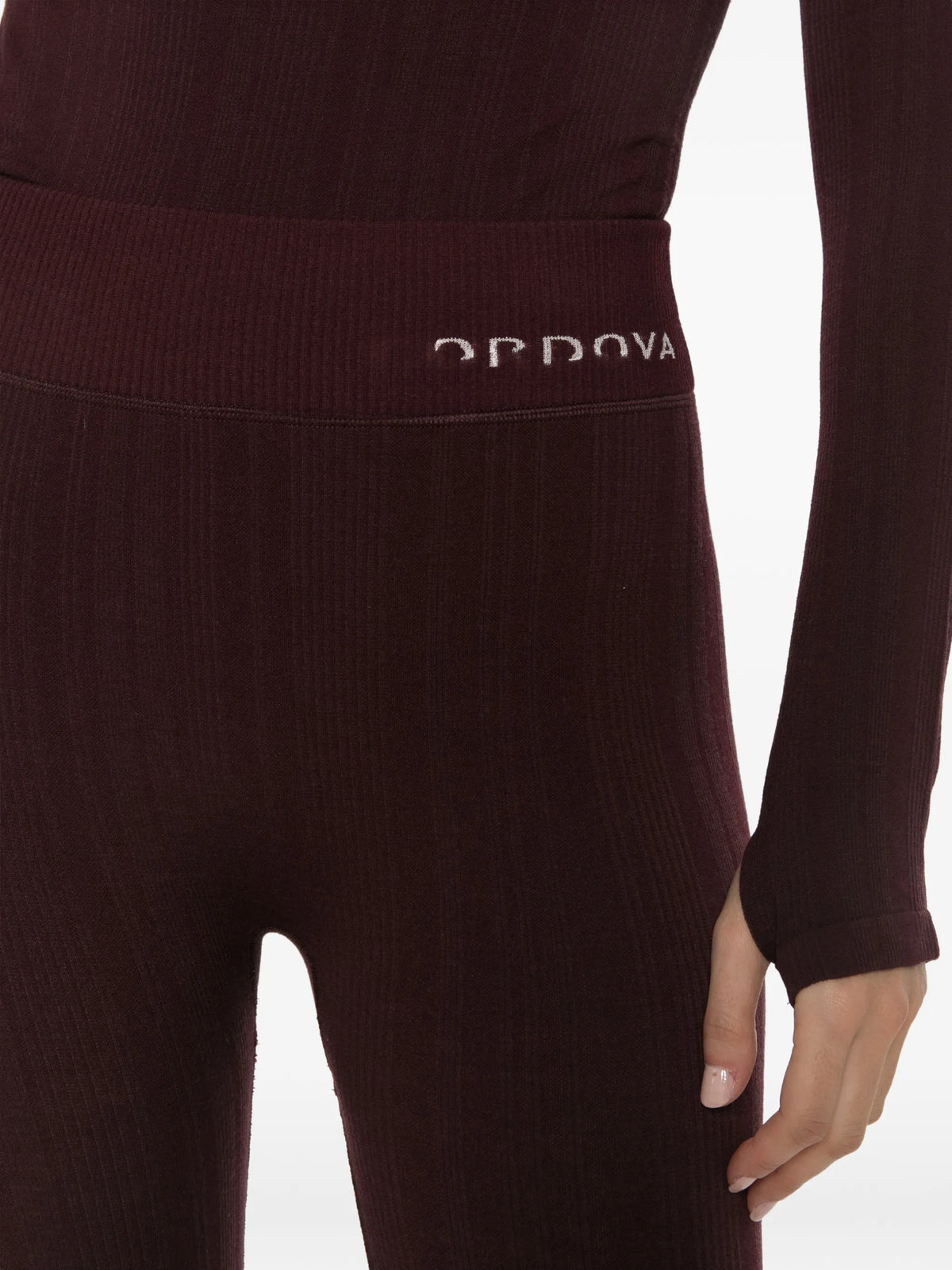 ribbed-knit leggings