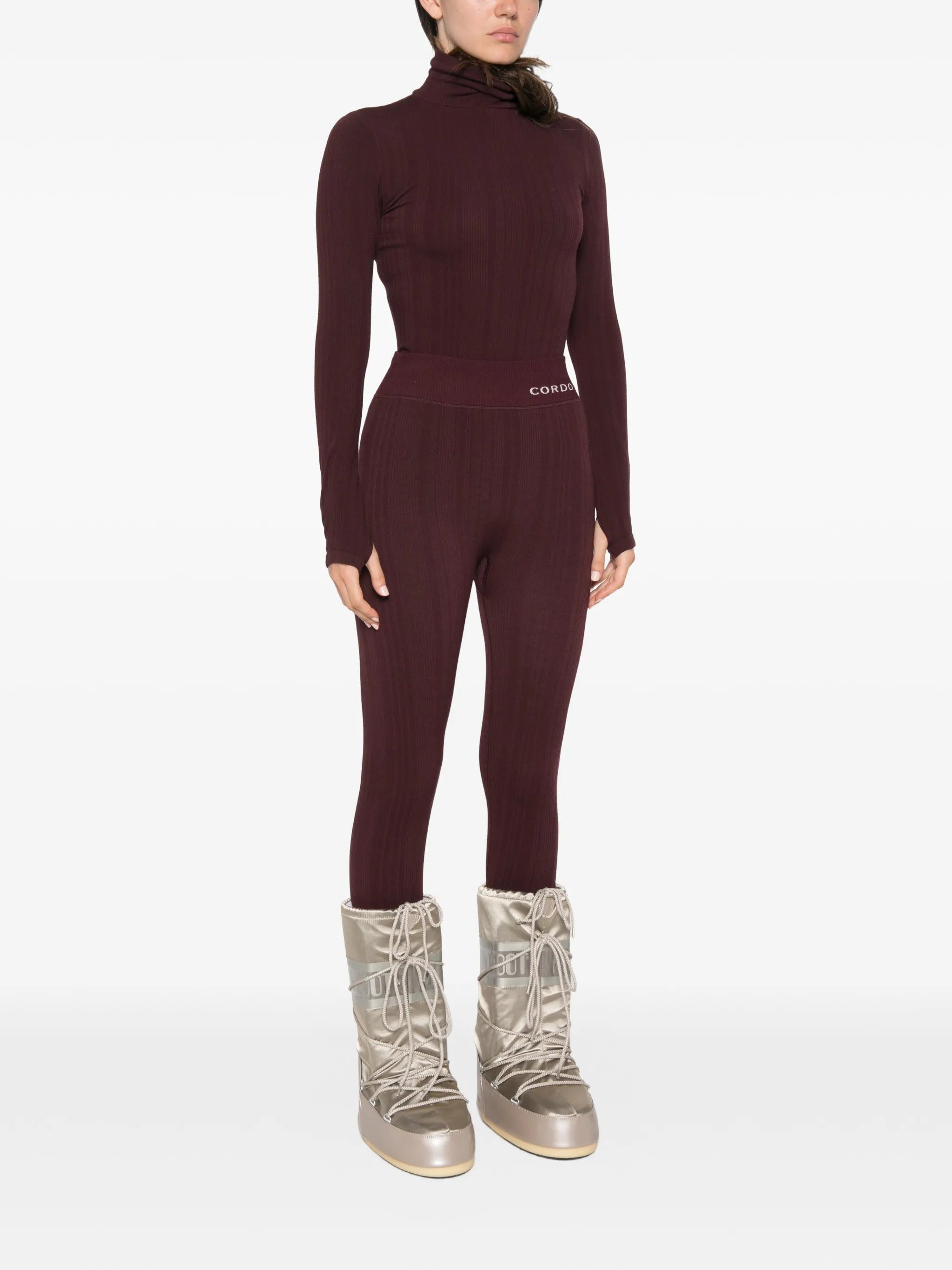 ribbed-knit leggings
