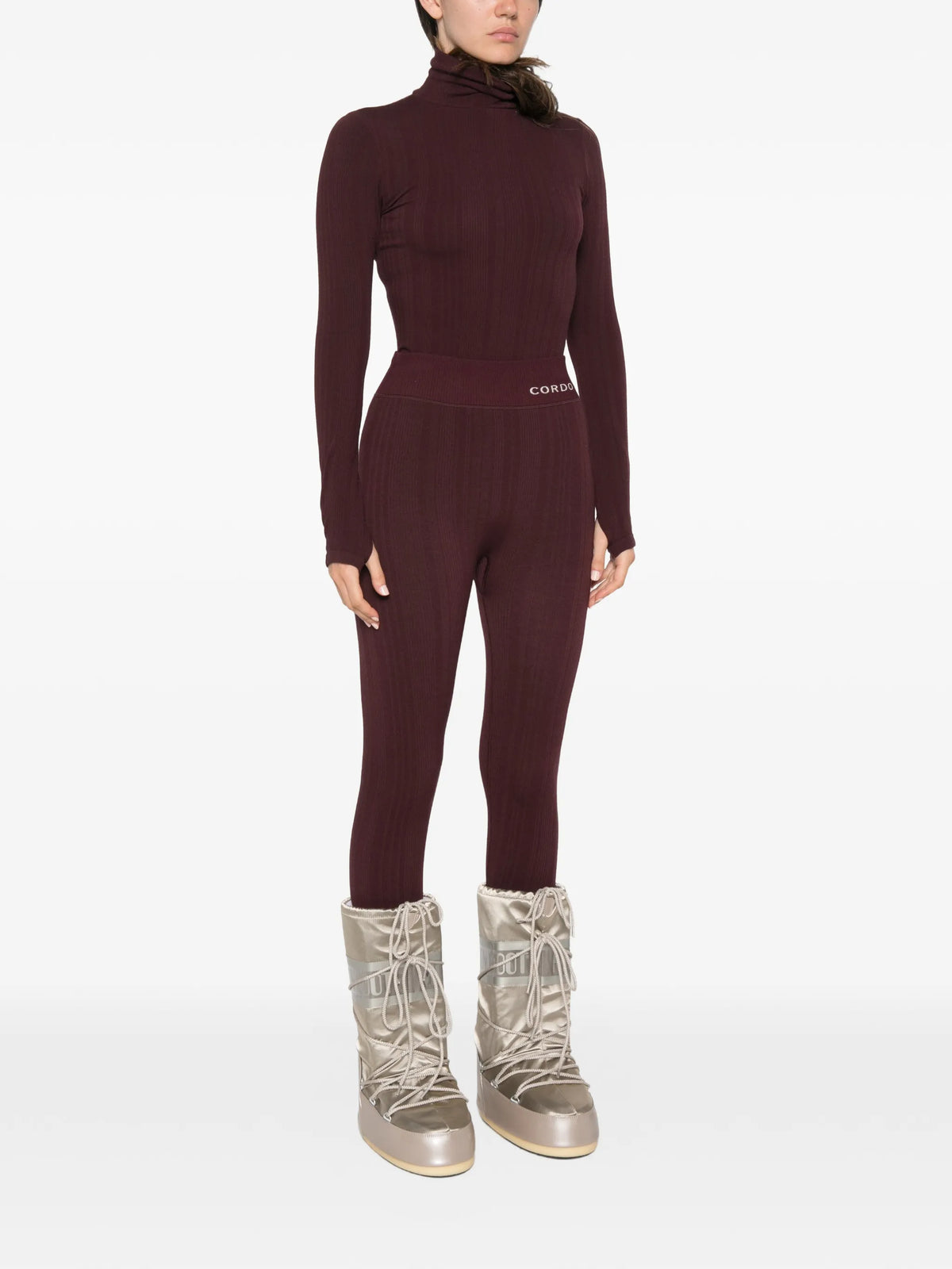 ribbed-knit leggings