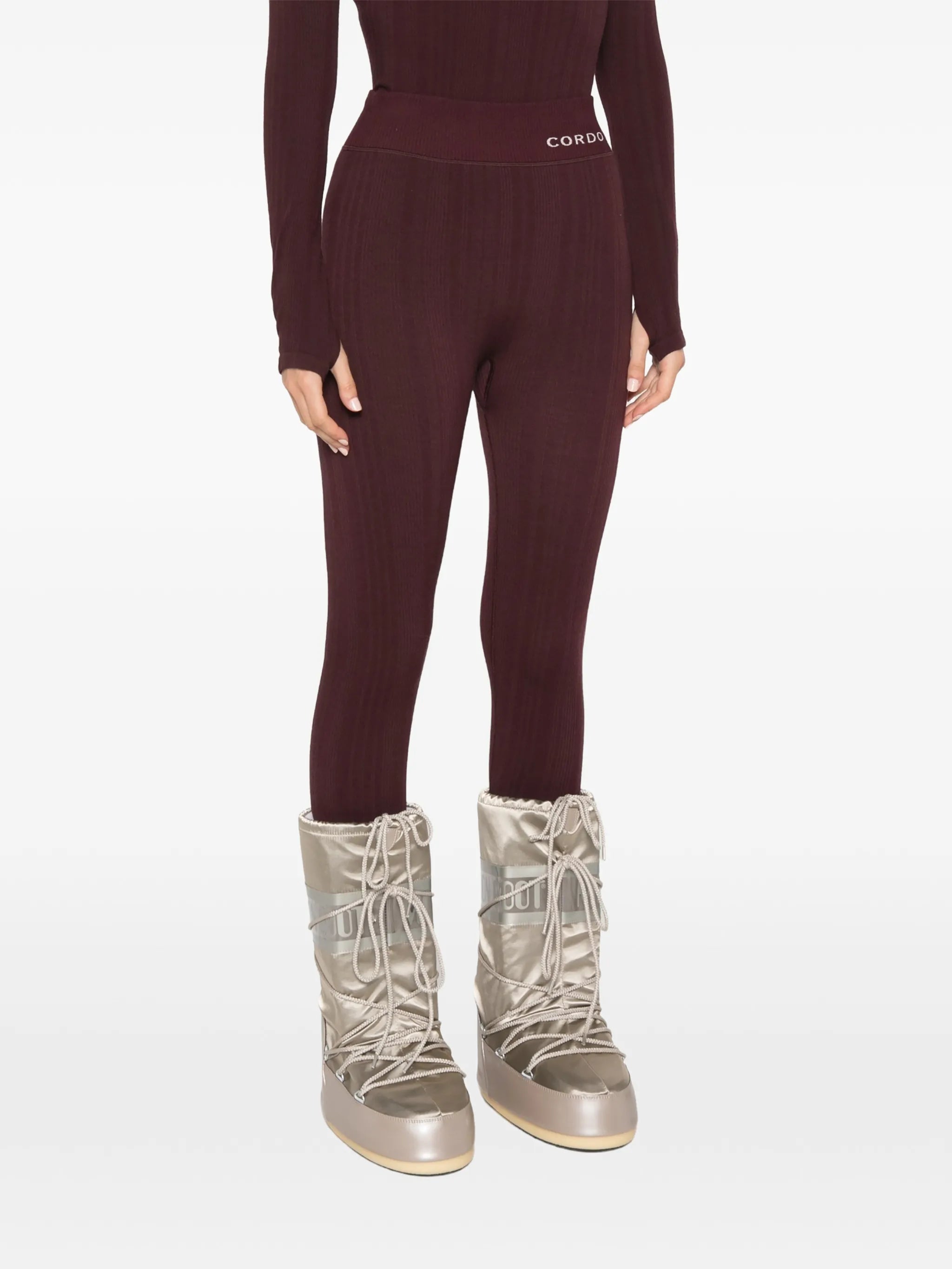 ribbed-knit leggings