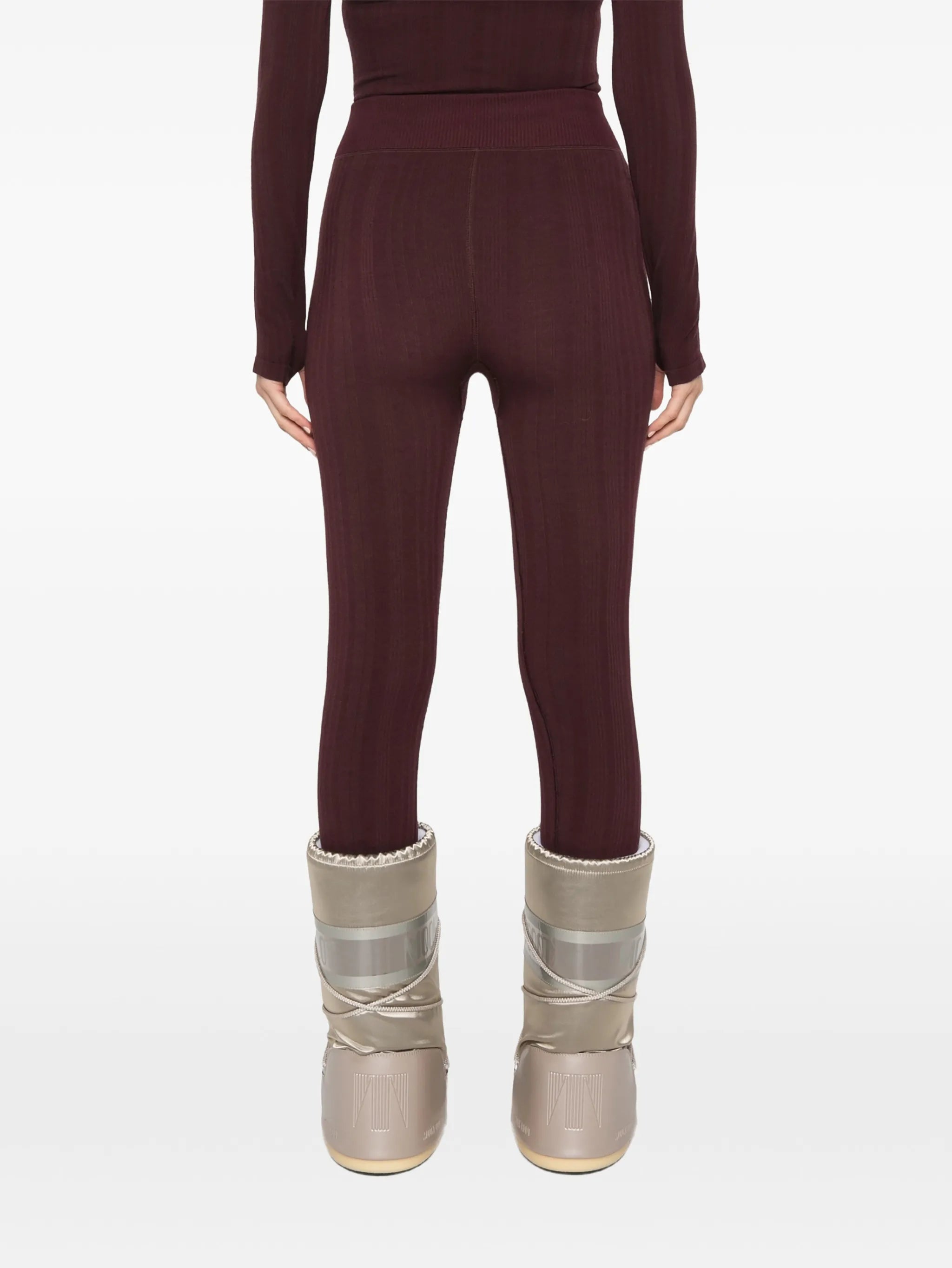 ribbed-knit leggings