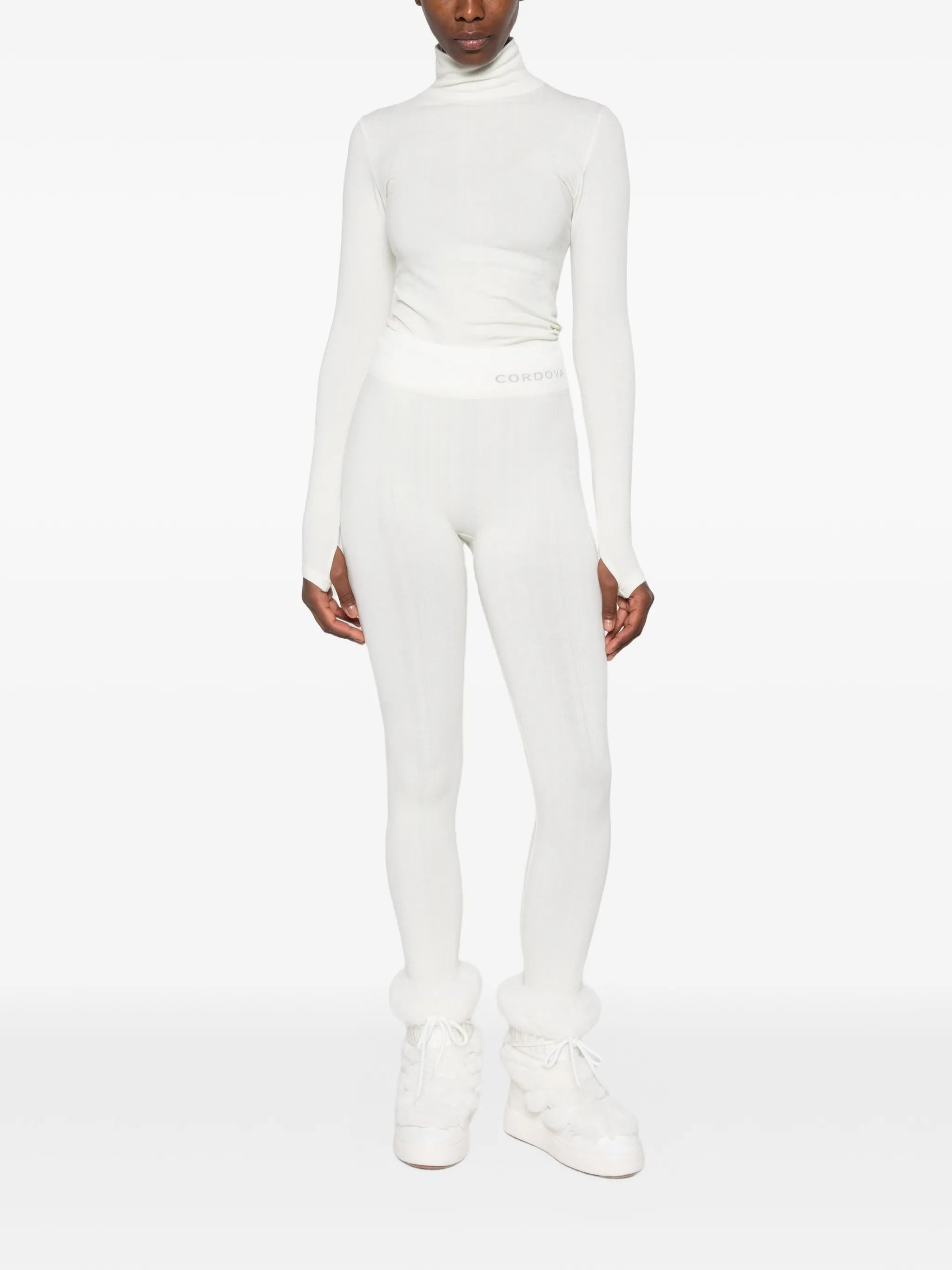 ribbed-knit leggings