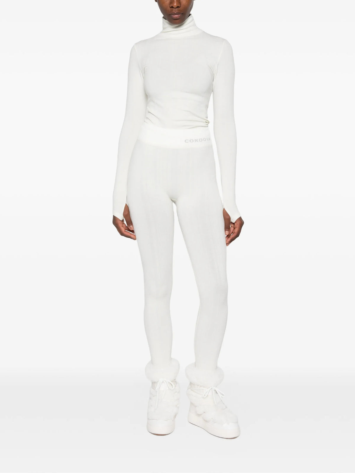 ribbed-knit leggings