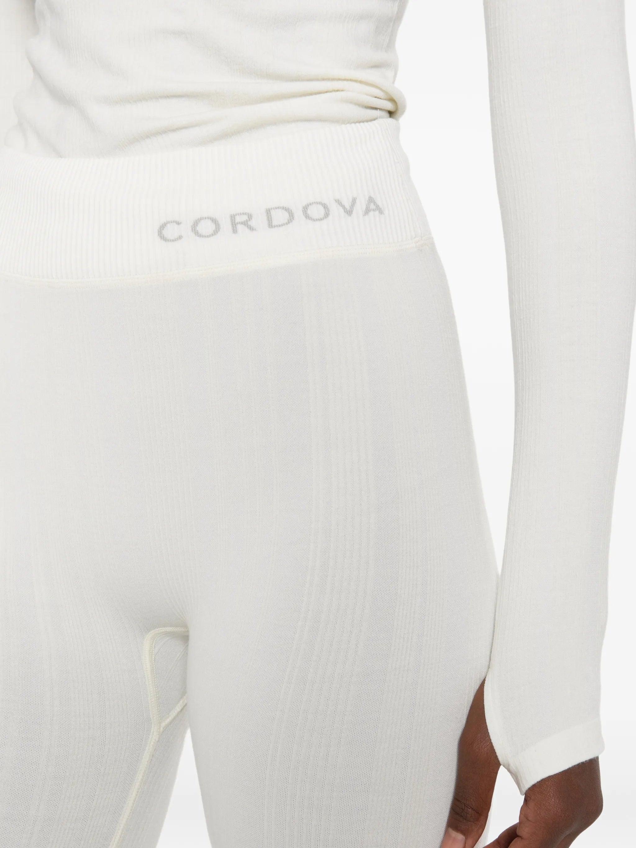 ribbed-knit leggings