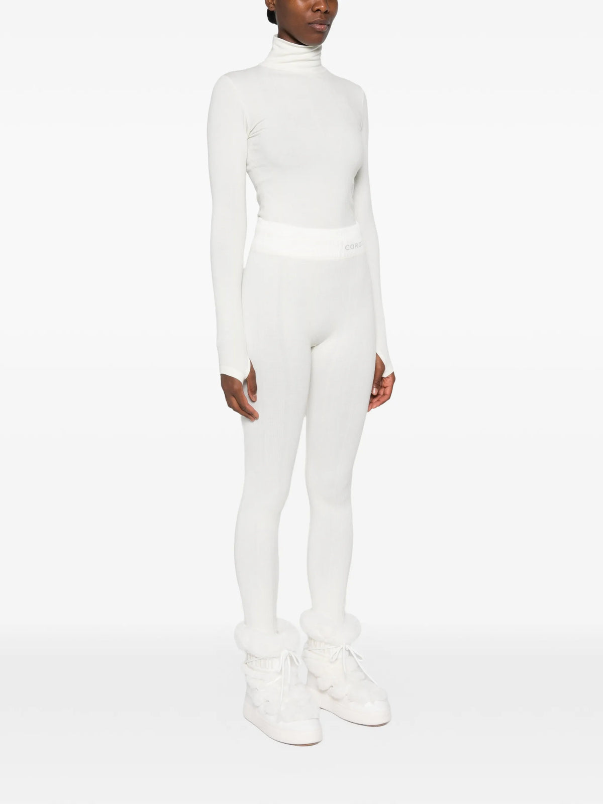 ribbed-knit leggings