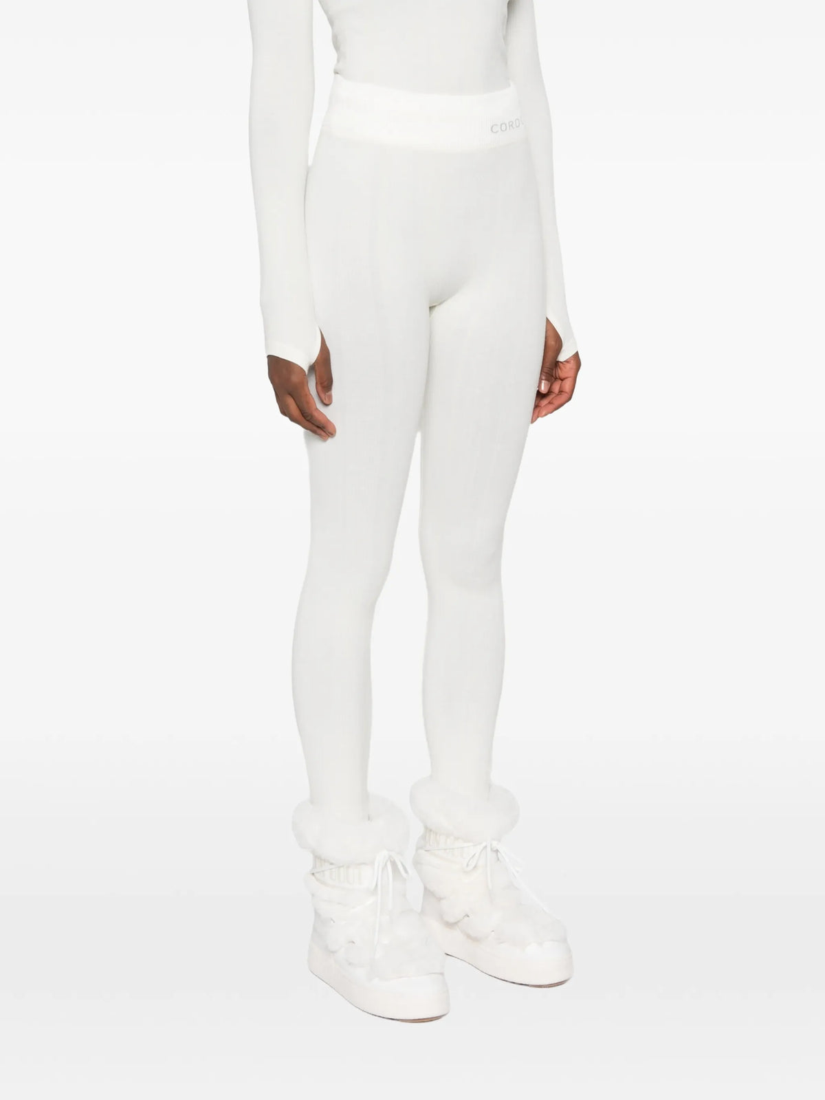 ribbed-knit leggings