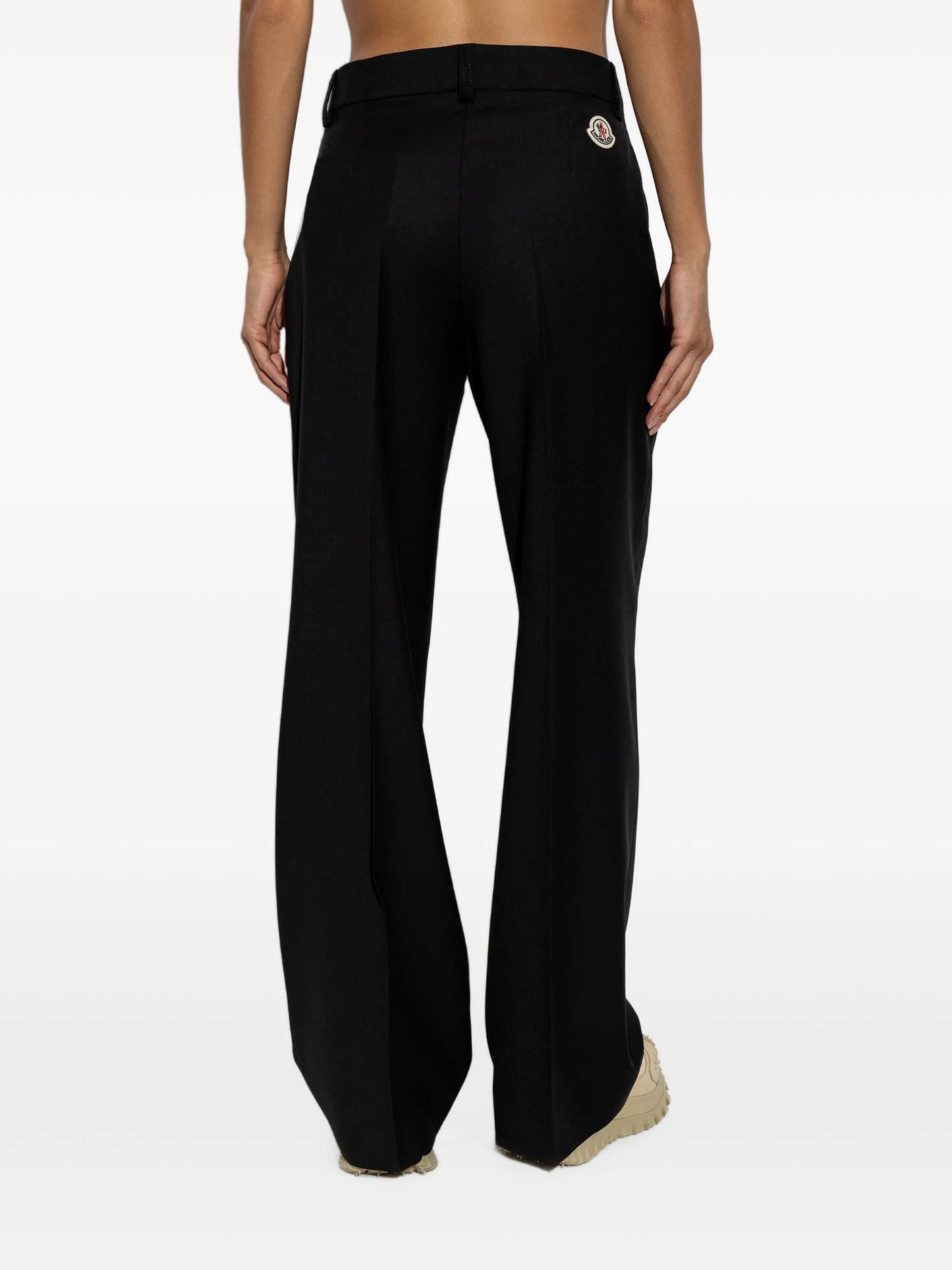 logo-patch straight-leg trousers