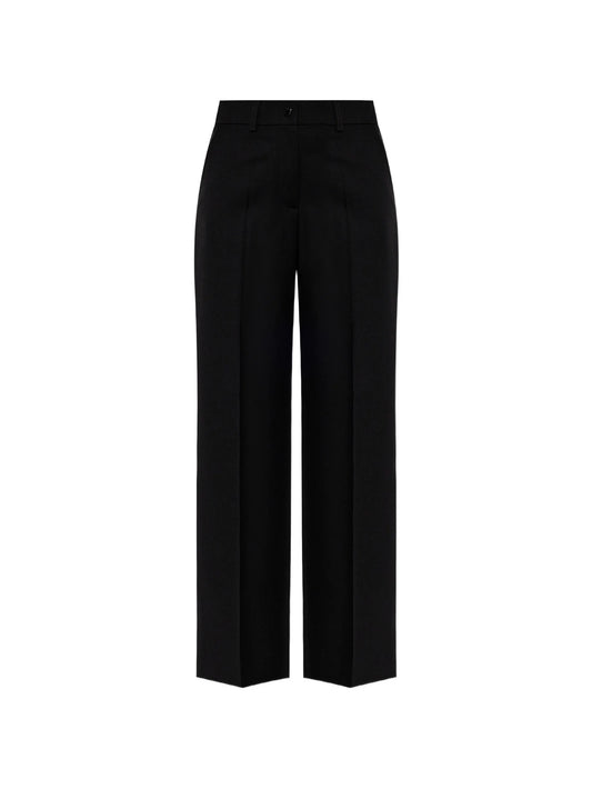 logo-patch straight-leg trousers
