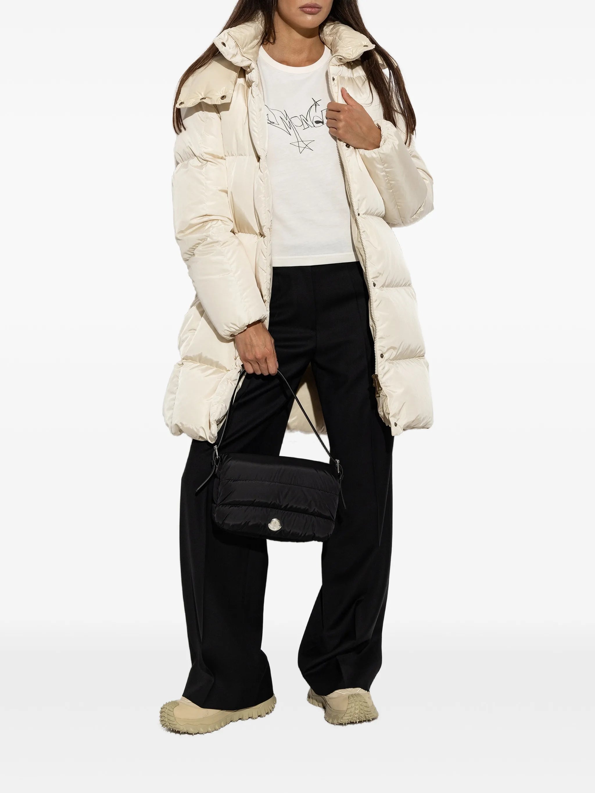 logo-patch straight-leg trousers