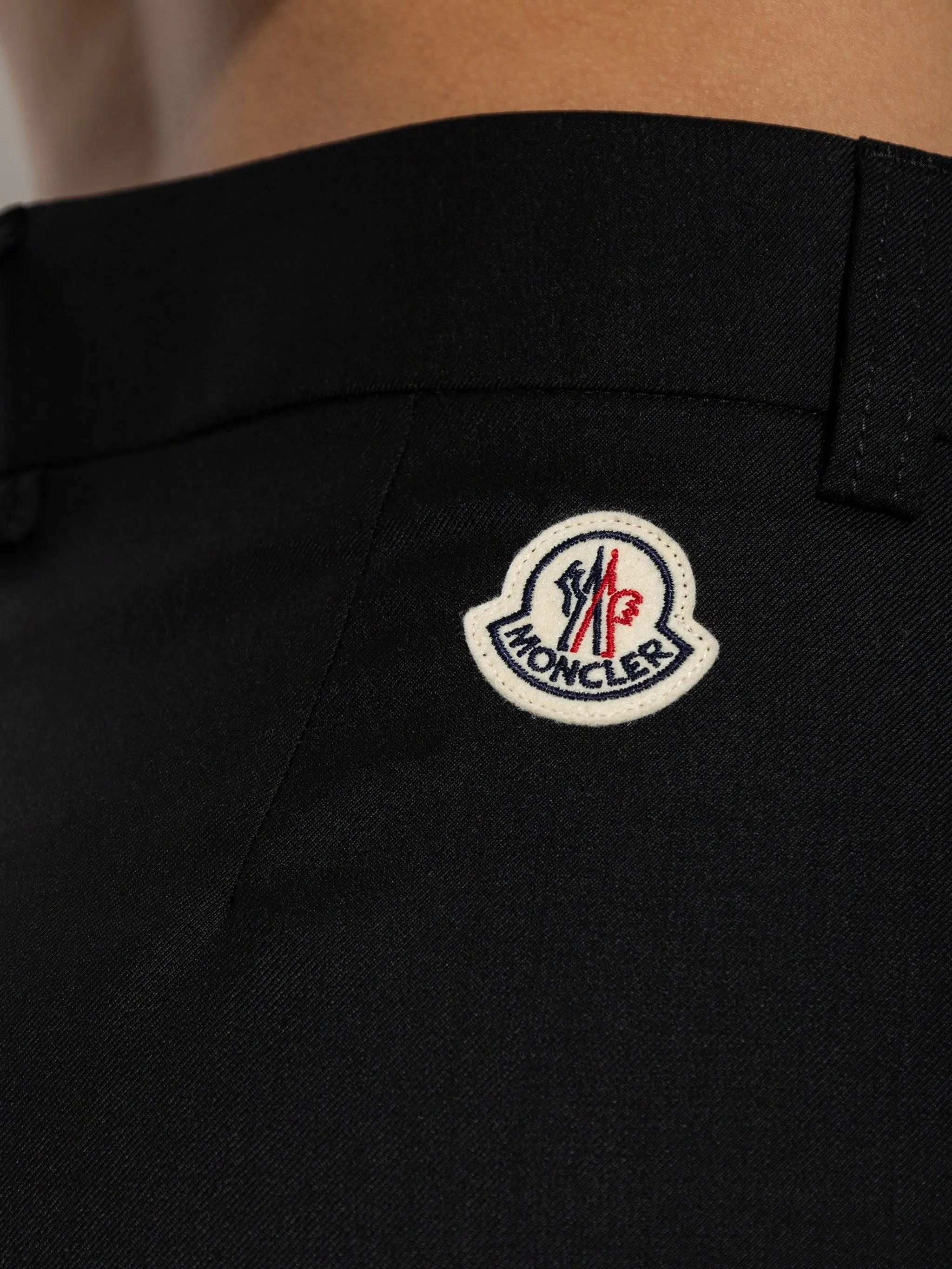 logo-patch straight-leg trousers