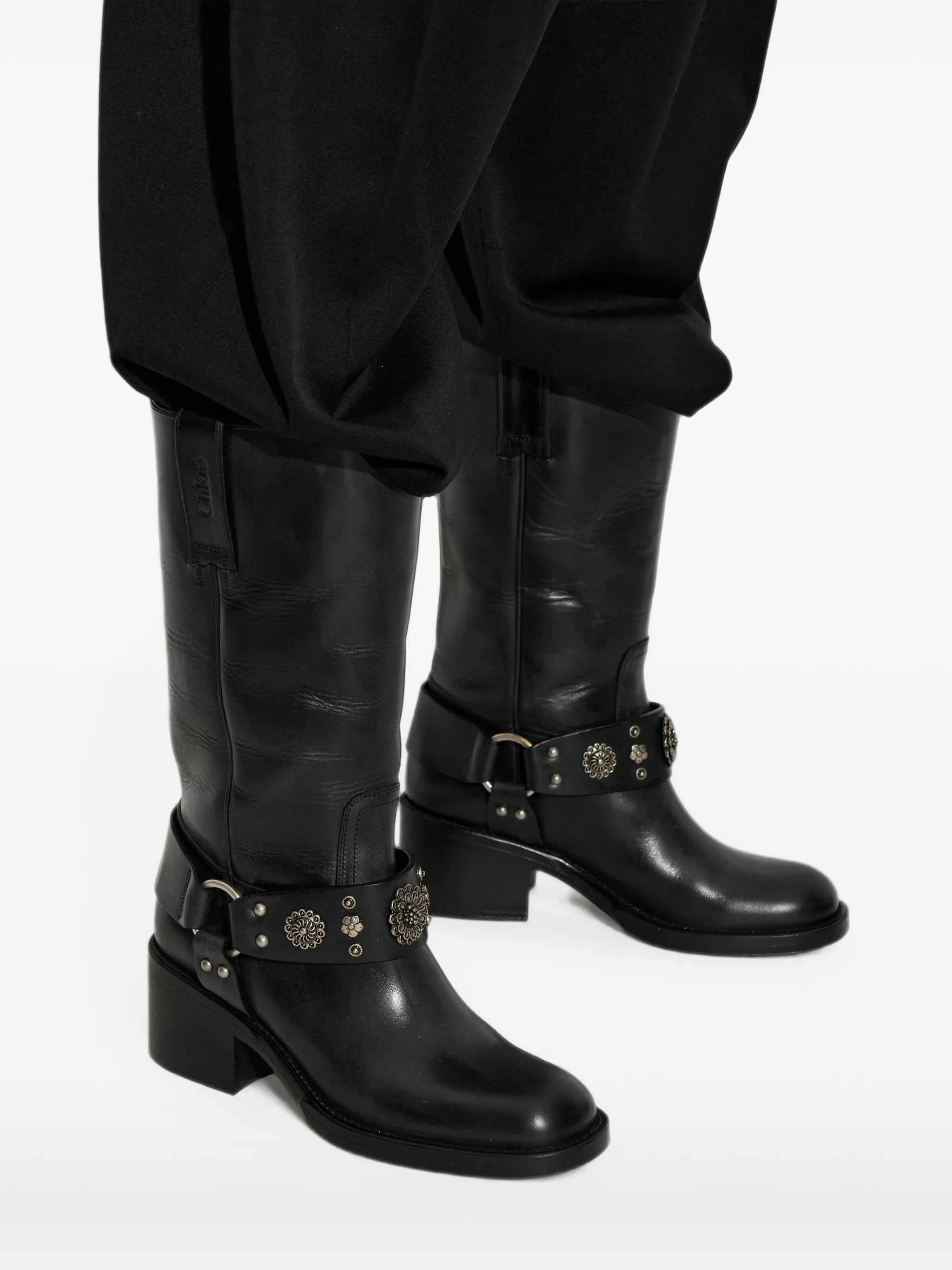 Dakota leather biker boots