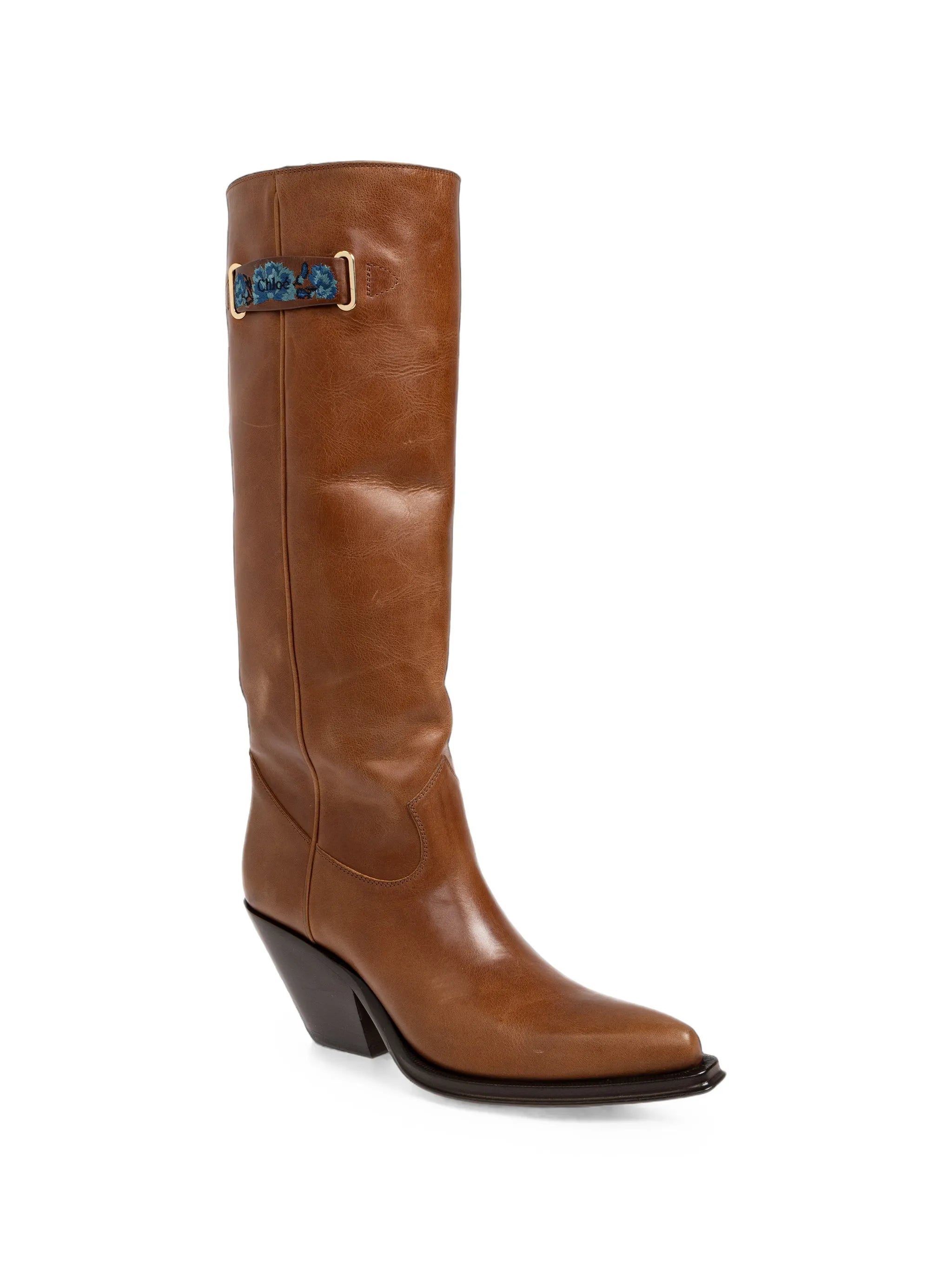 Azelan embroidered leather boots