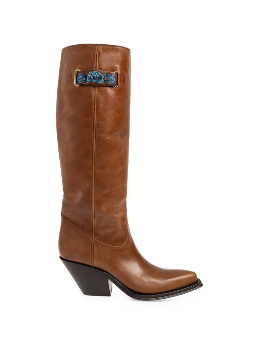 Azelan embroidered leather boots