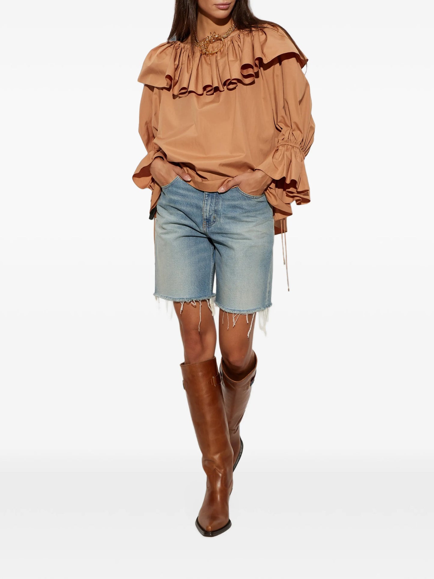 Azelan embroidered leather boots