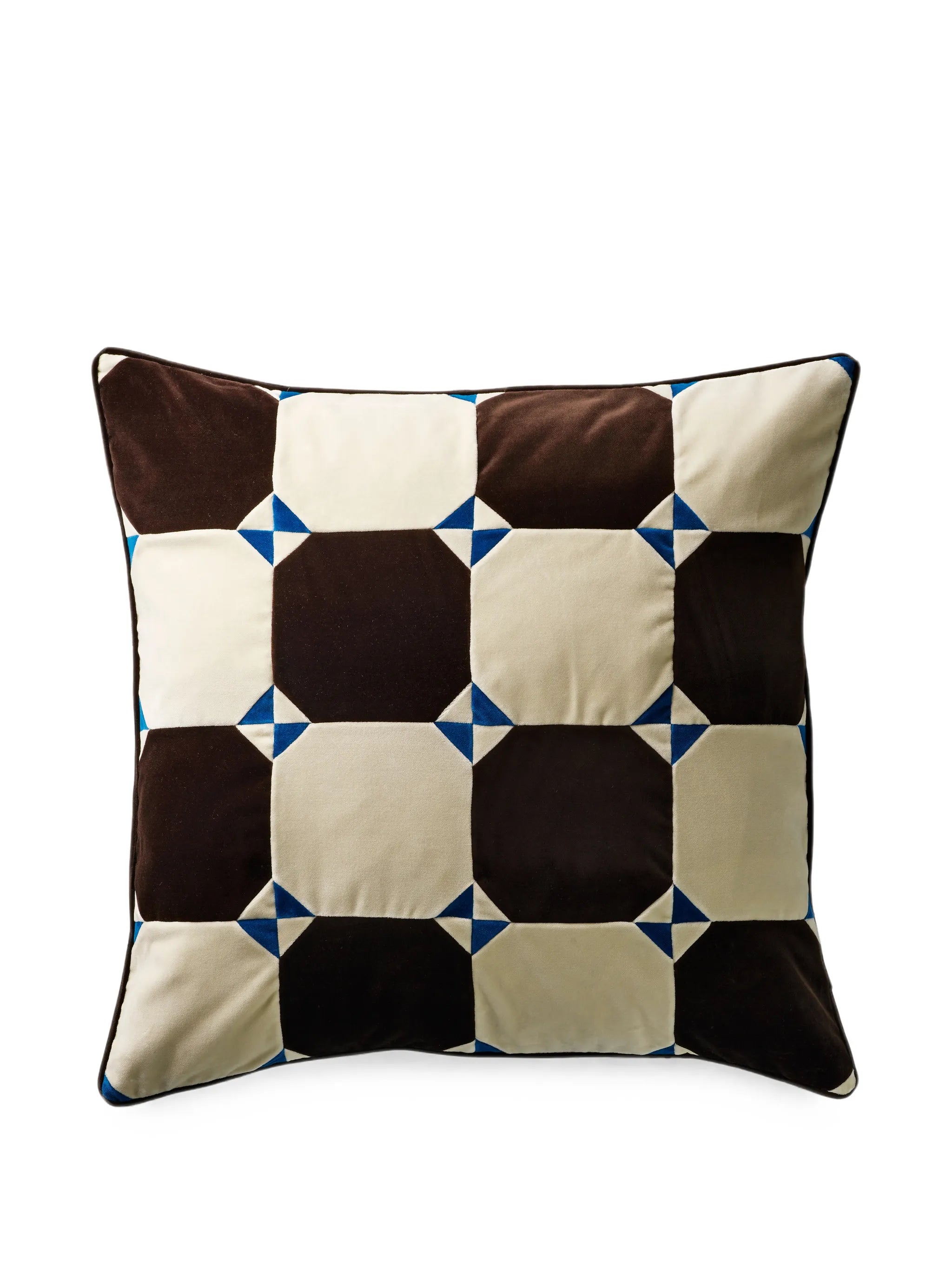 Juniper patchwork velvet cushion