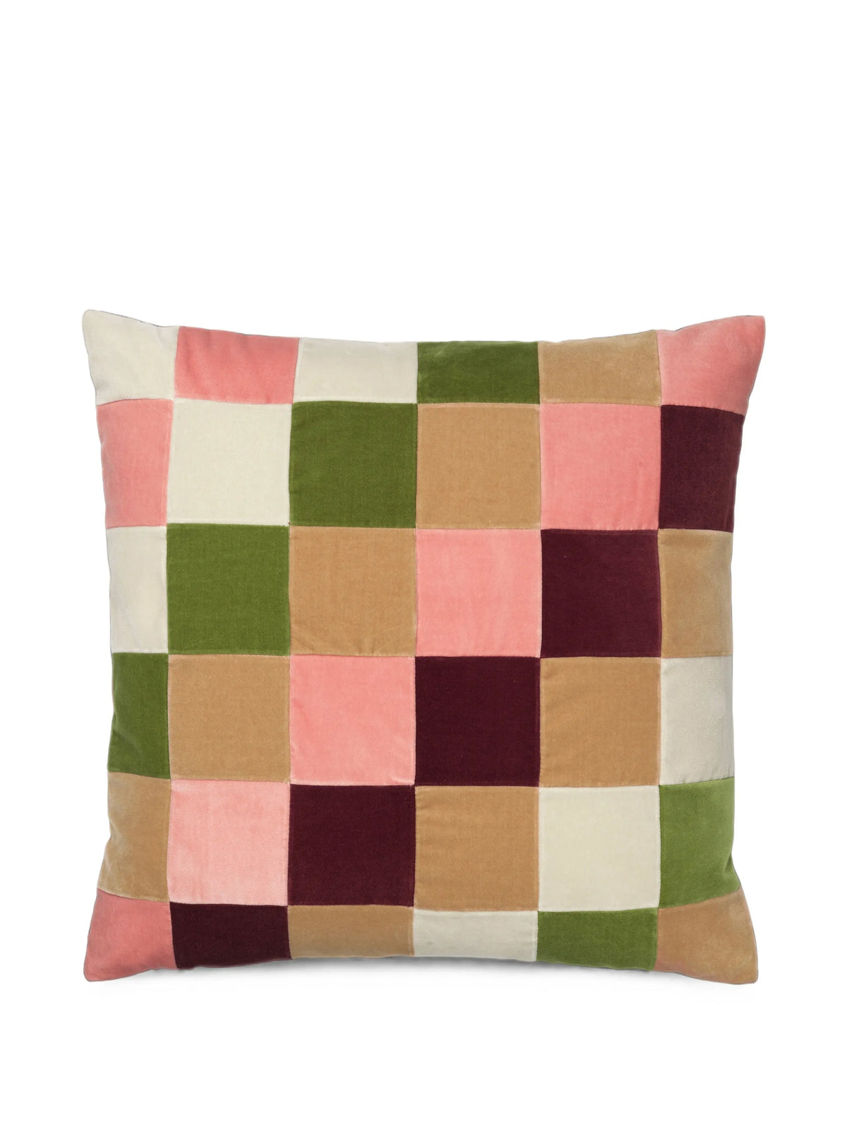 Eliza patchwork velvet cushion