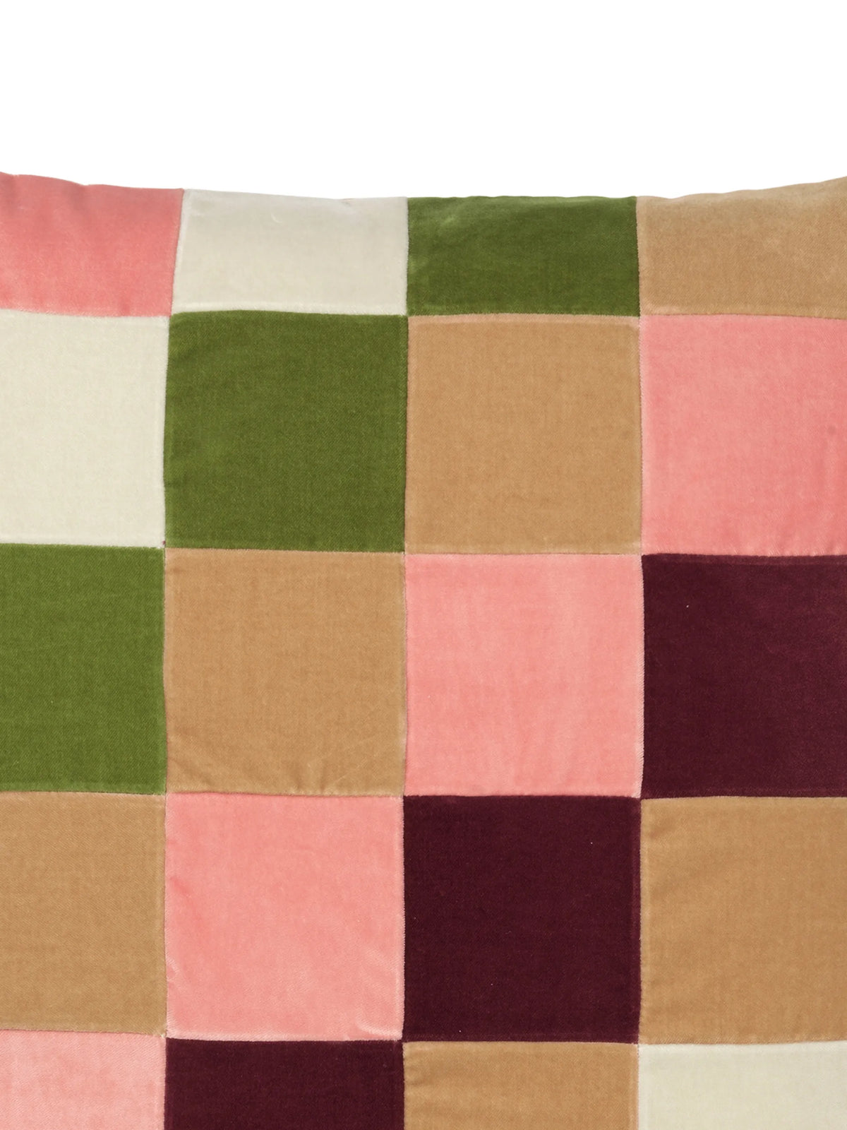 Eliza patchwork velvet cushion