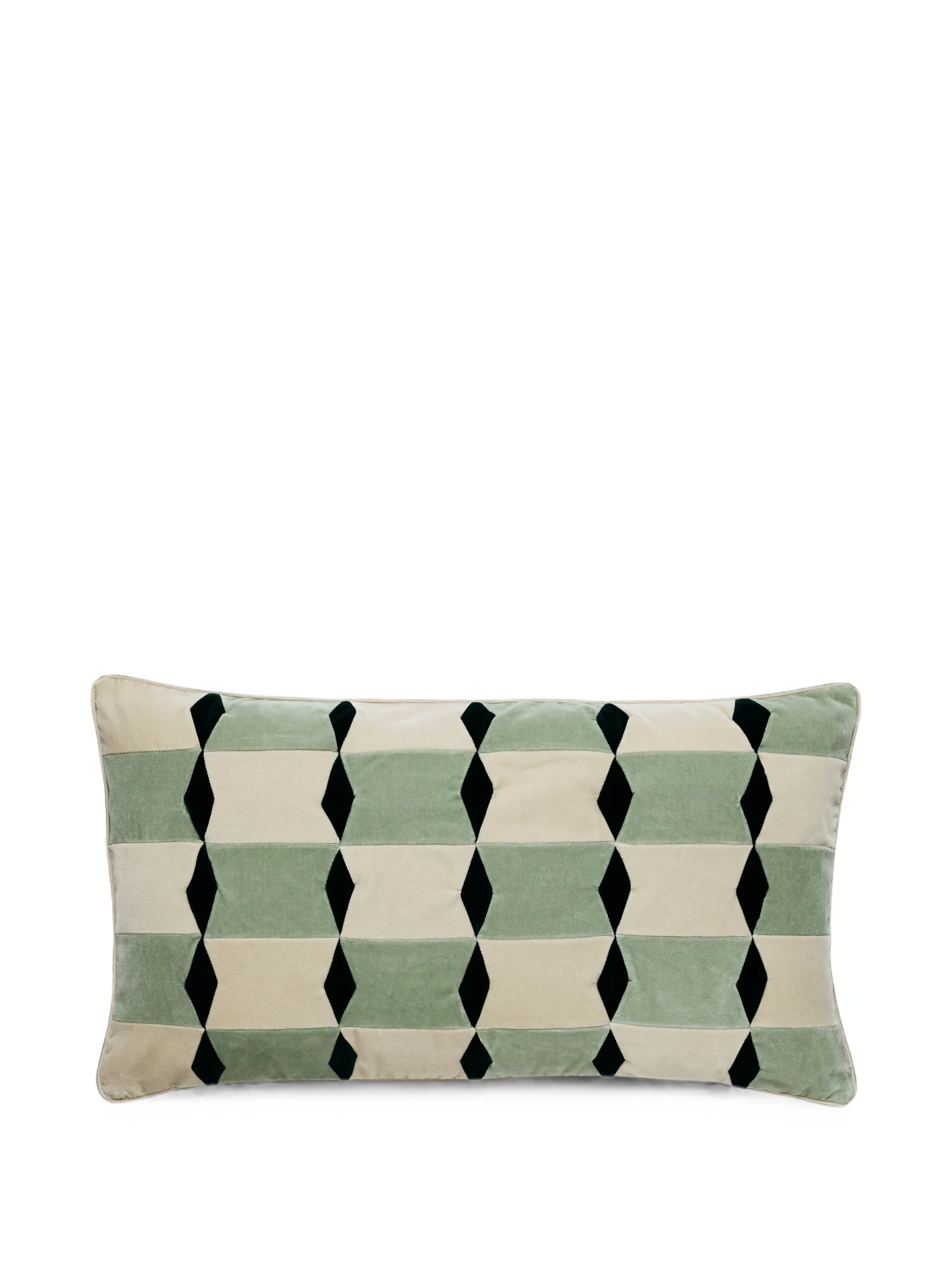 Florence geometric-pattern velvet cushion