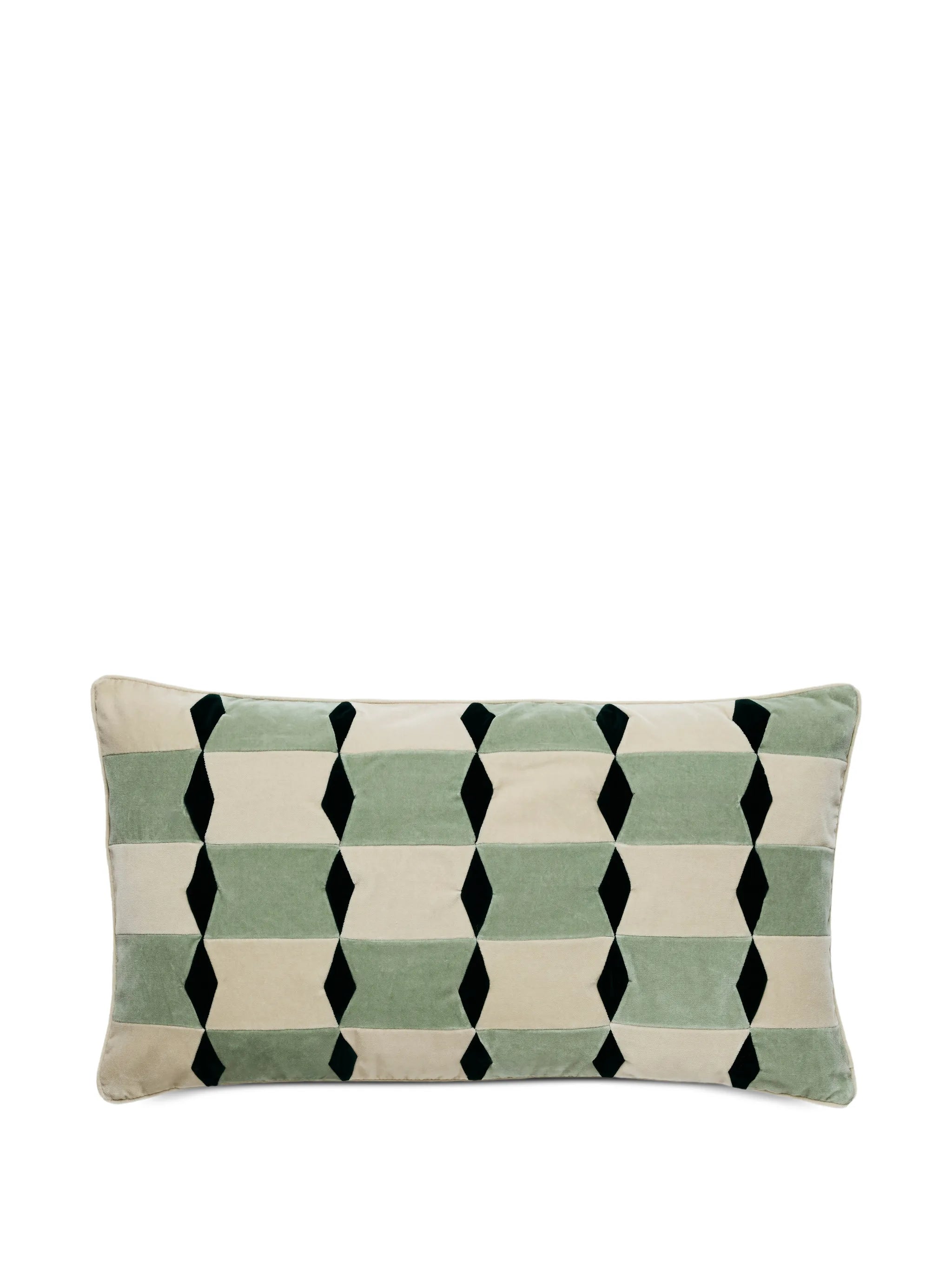Florence geometric-pattern velvet cushion