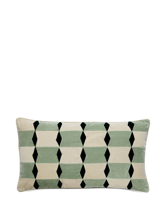 Florence geometric-pattern velvet cushion