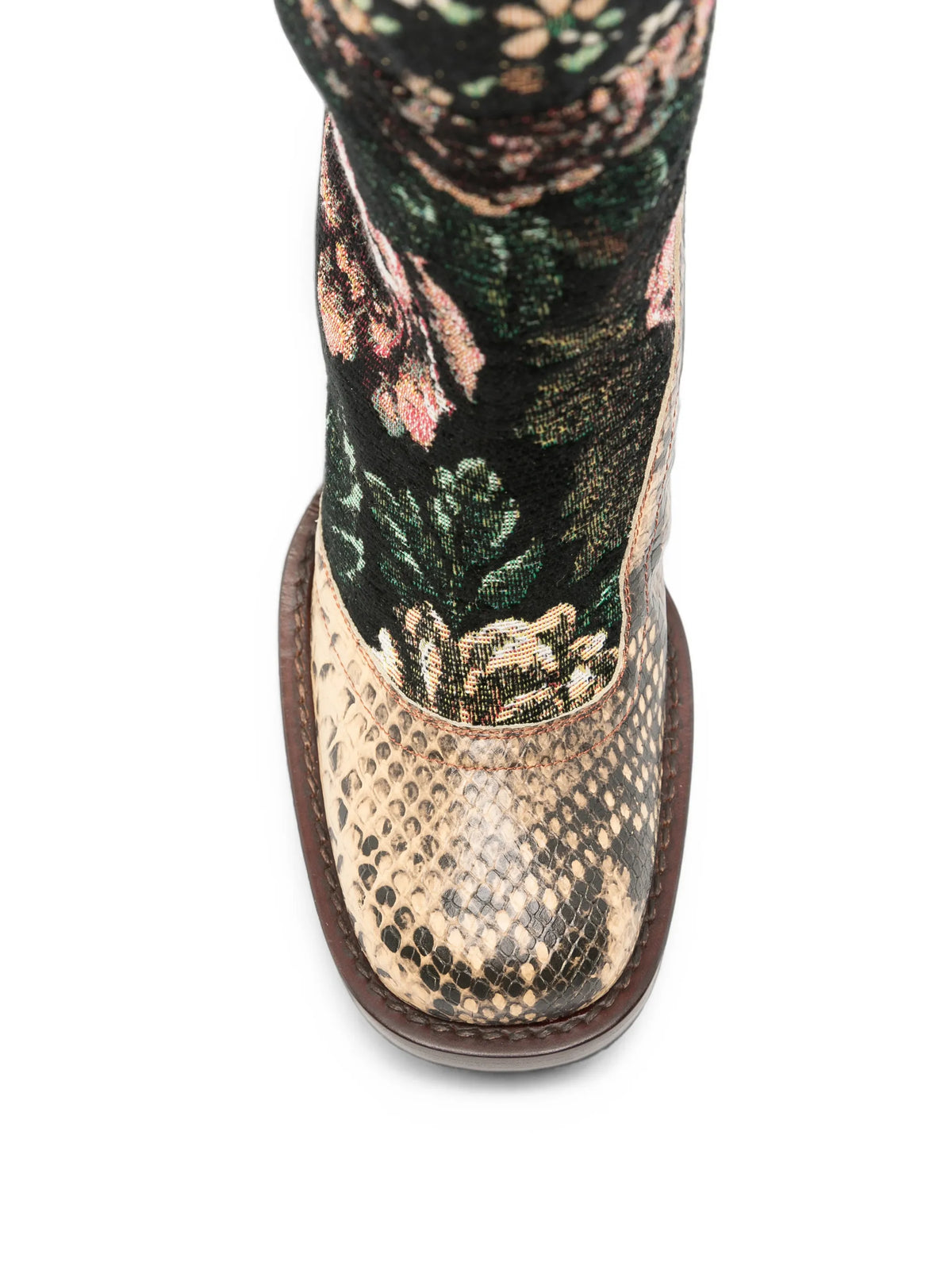 patchwork over-the-knee boots