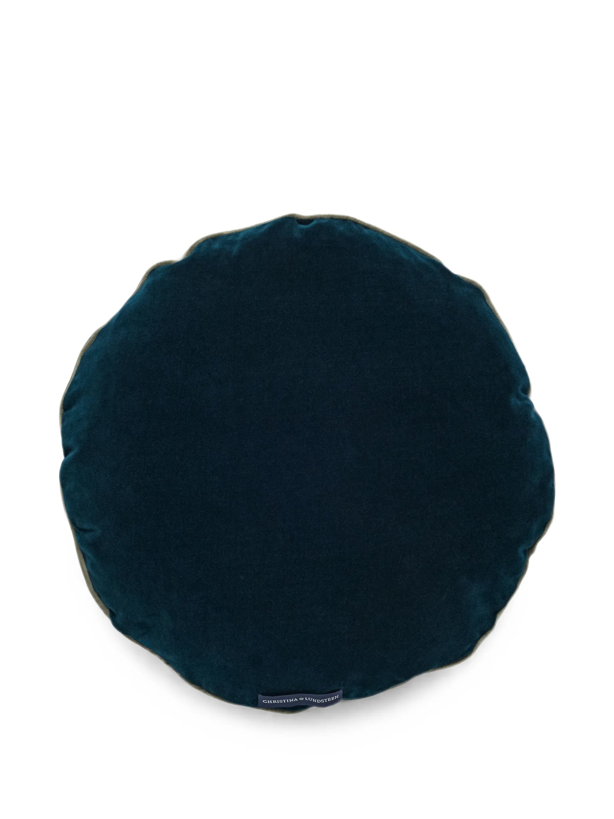 Faith striped velvet round-shaped cushion