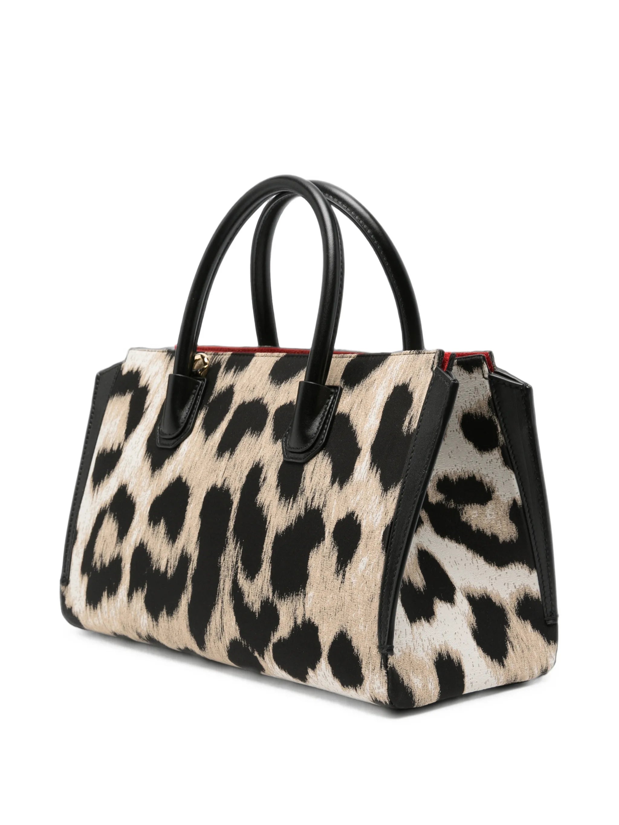 small Antigona Catchall bag in leopard jacquard
